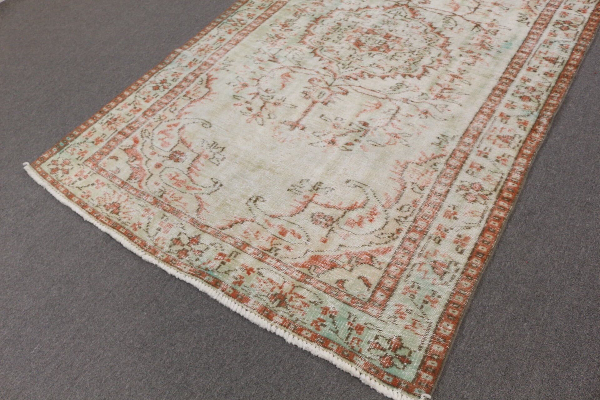 Anatolian Rug, Turkish Rugs, Green Antique Rugs, Vintage Rugs, Dining Room Rug, Living Room Rugs, Oriental Rug, 5.3x8.8 ft Large Rugs