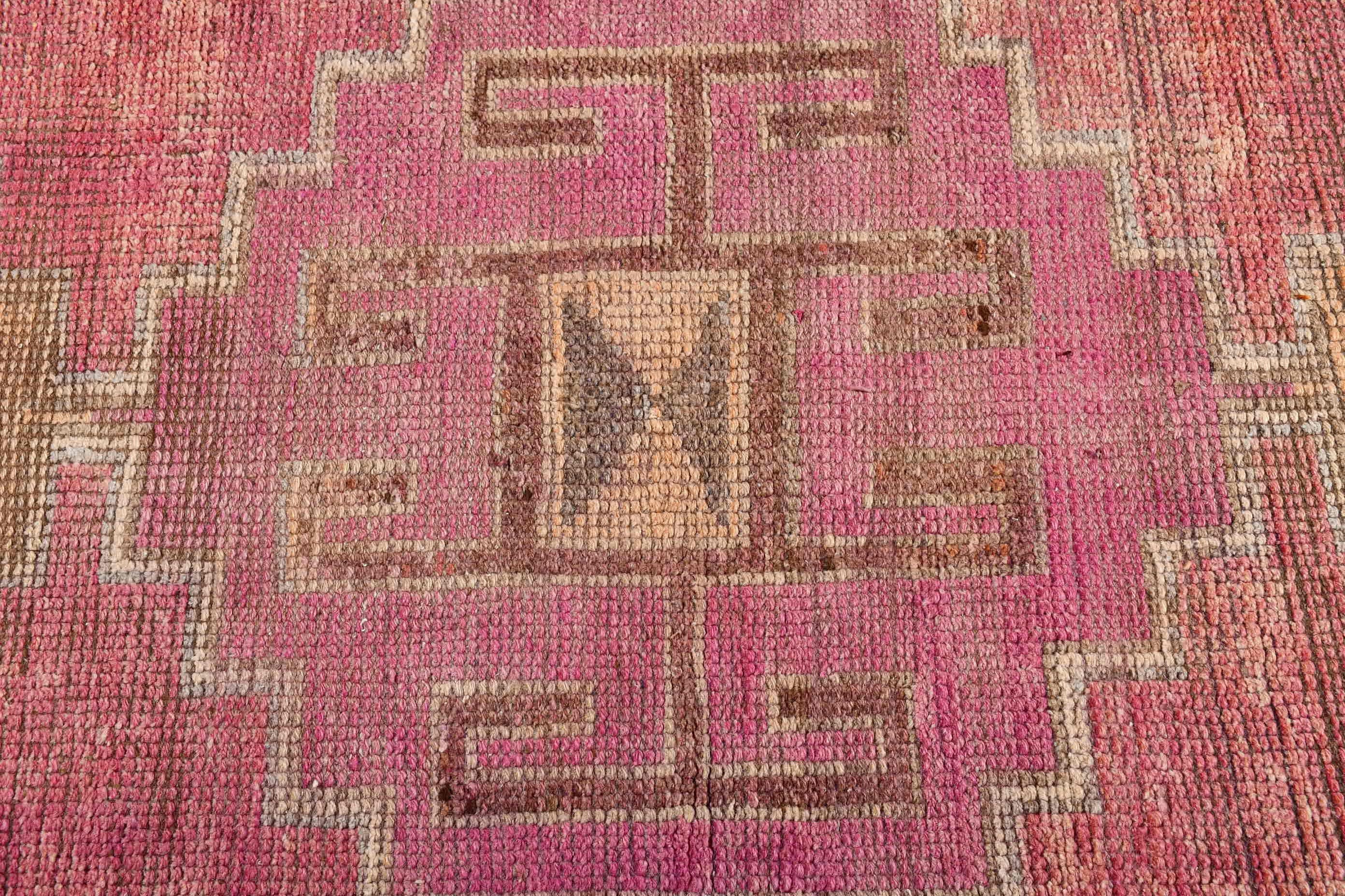 3x9.4 ft Runner Rug, Anatolian Rugs, Turkish Rugs, Pink Home Decor Rugs, Oriental Rug, Hallway Rugs, Vintage Rug, Rugs for Corridor