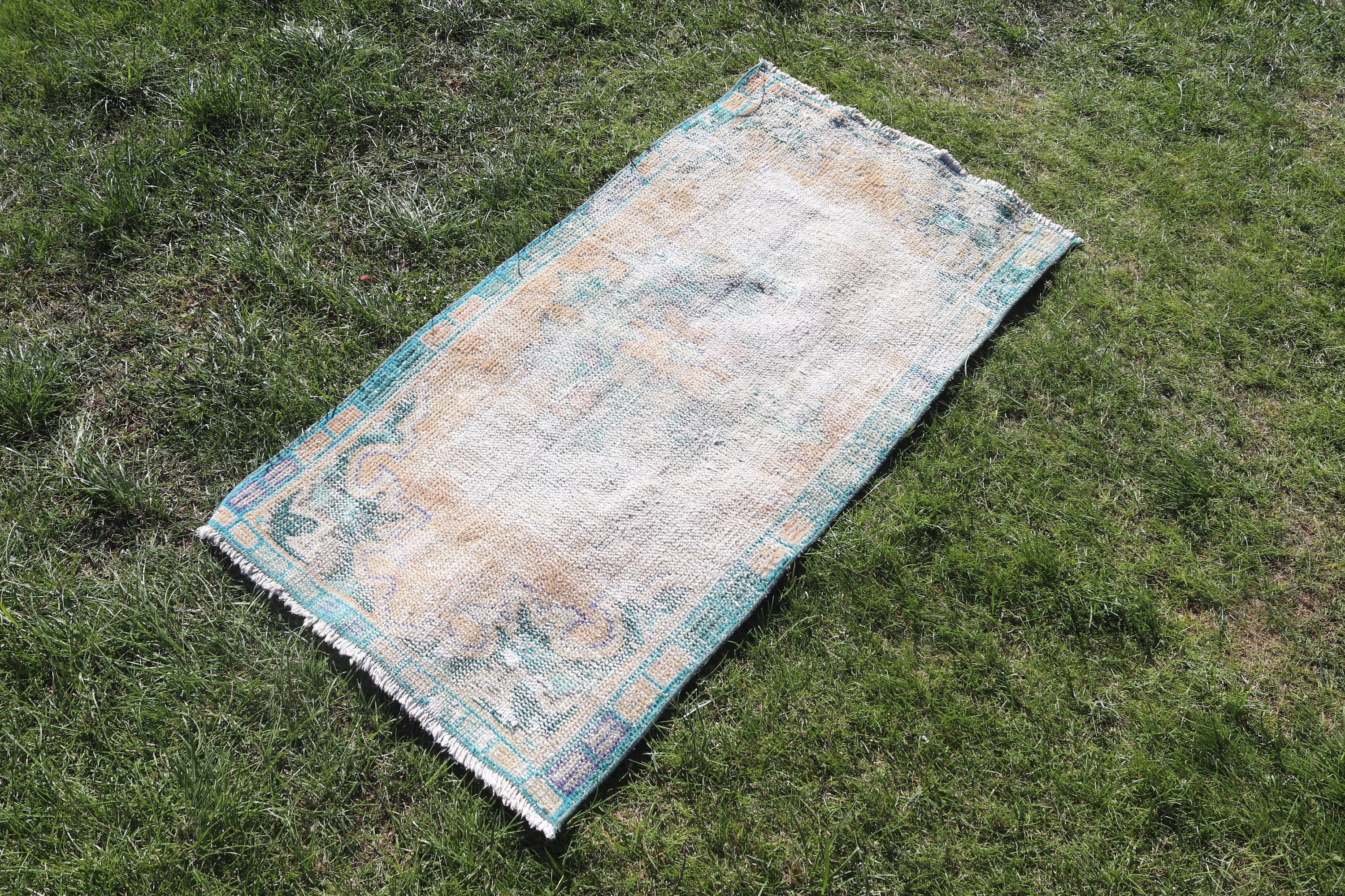 Entry Rugs, Kitchen Rugs, Beige Neutral Rugs, Rugs for Bath, Neutral Rug, 2x4 ft Small Rug, Vintage Rugs, Cute Bath Mat Rug, Turkish Rugs