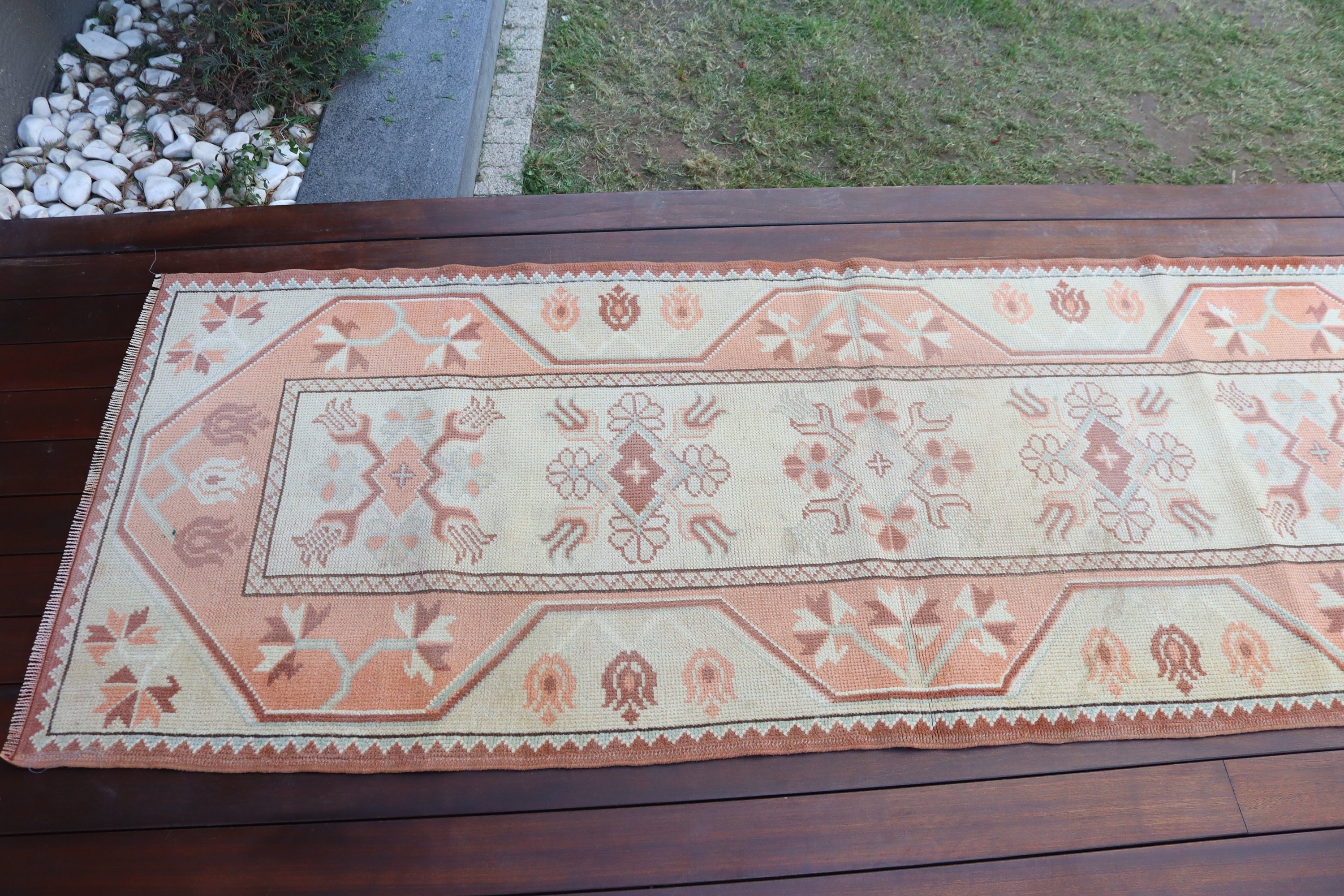 Ev Dekorasyonu Halıları, Türk Halıları, Açıklama Halıları, Vintage Halı, 2.6x7.1 ft Runner Halısı, Bej Oushak Halısı, Beni Ourain Runner Halısı, Mutfak Halısı