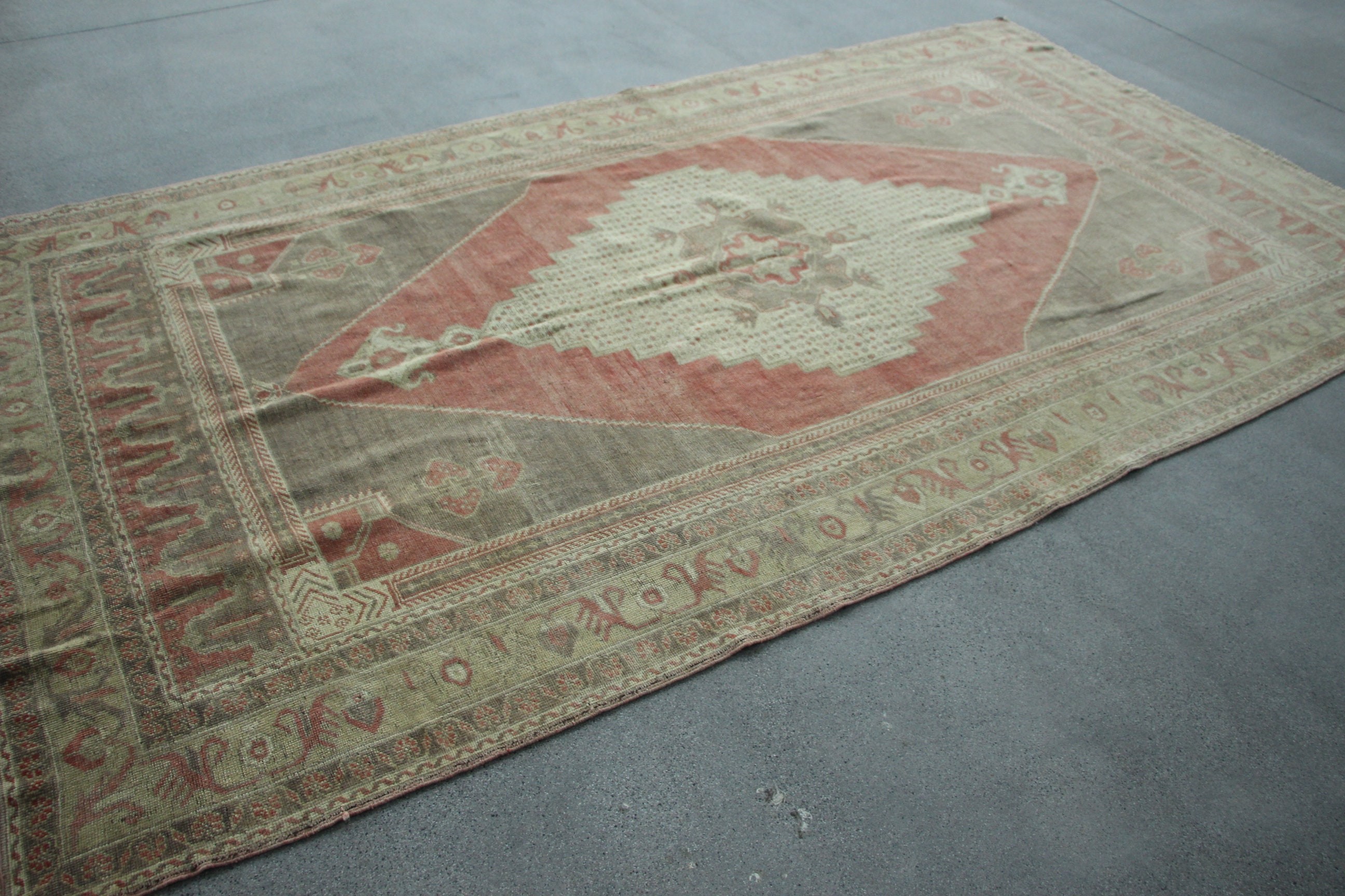 Bedroom Rug, Dining Room Rugs, 5.5x10.2 ft Large Rugs, Red Antique Rug, Flatweave Rug, Turkish Rug, Oushak Rugs, Oriental Rug, Vintage Rug