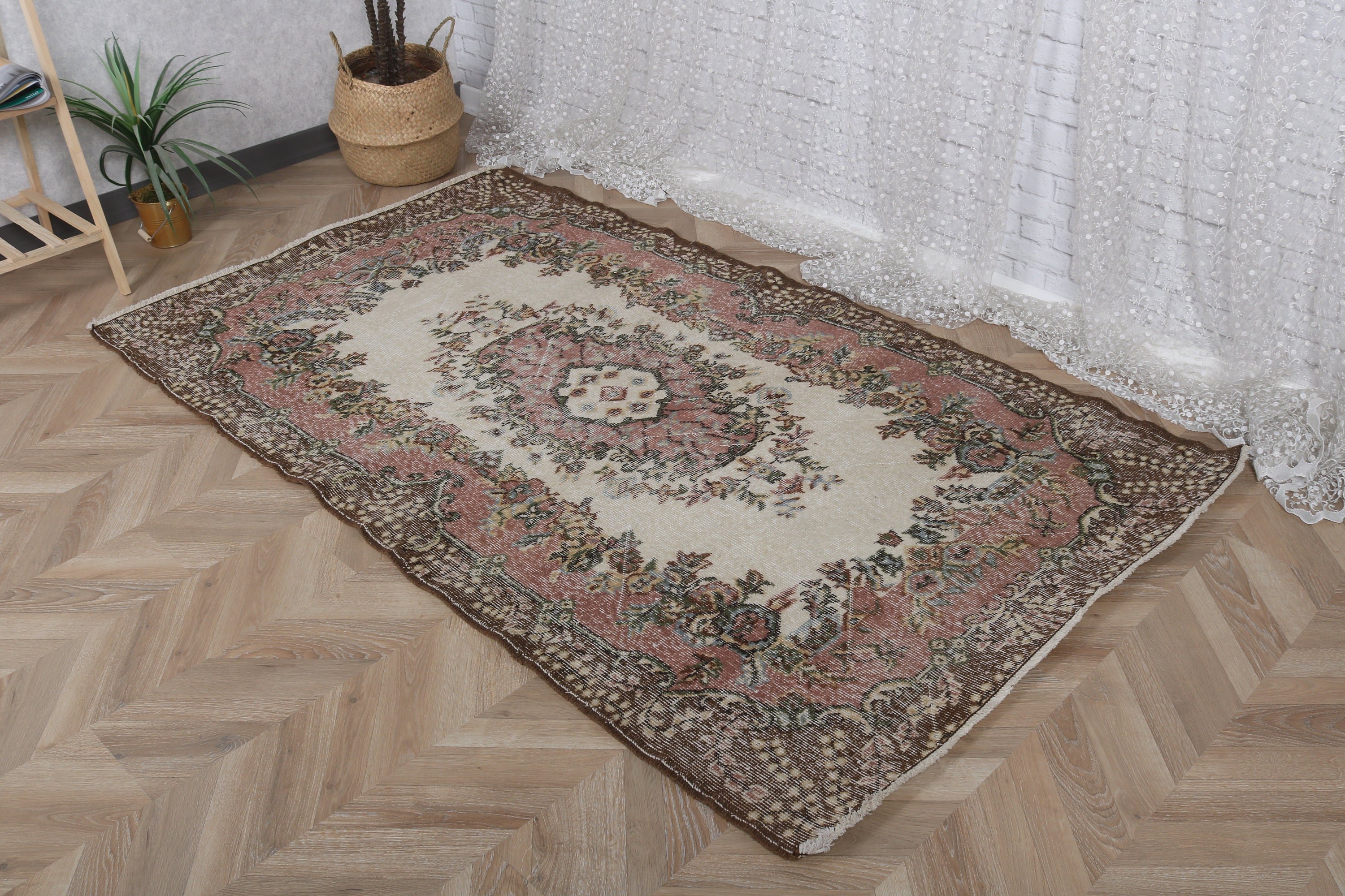 Oryantal Halılar, Çocuk Halıları, 3,8x6,6 ft Alan Halıları, Türk Halıları, Vintage Halı, Bej El Dokuma Halılar, Boho Halılar, Yer Halıları, Anadolu Halıları