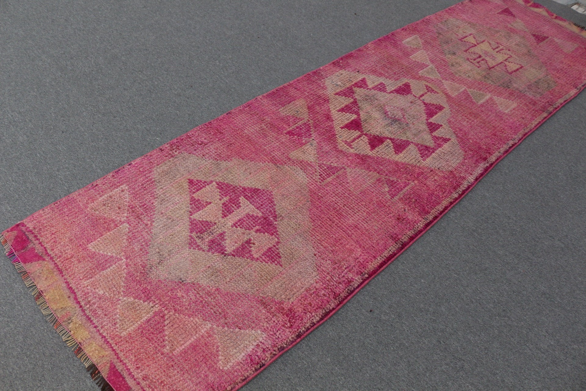 Hallway Rugs, Stair Rugs, Oushak Rug, Oriental Rugs, Pink Home Decor Rug, Rugs for Stair, Vintage Rug, 2.8x9.9 ft Runner Rug, Turkish Rugs