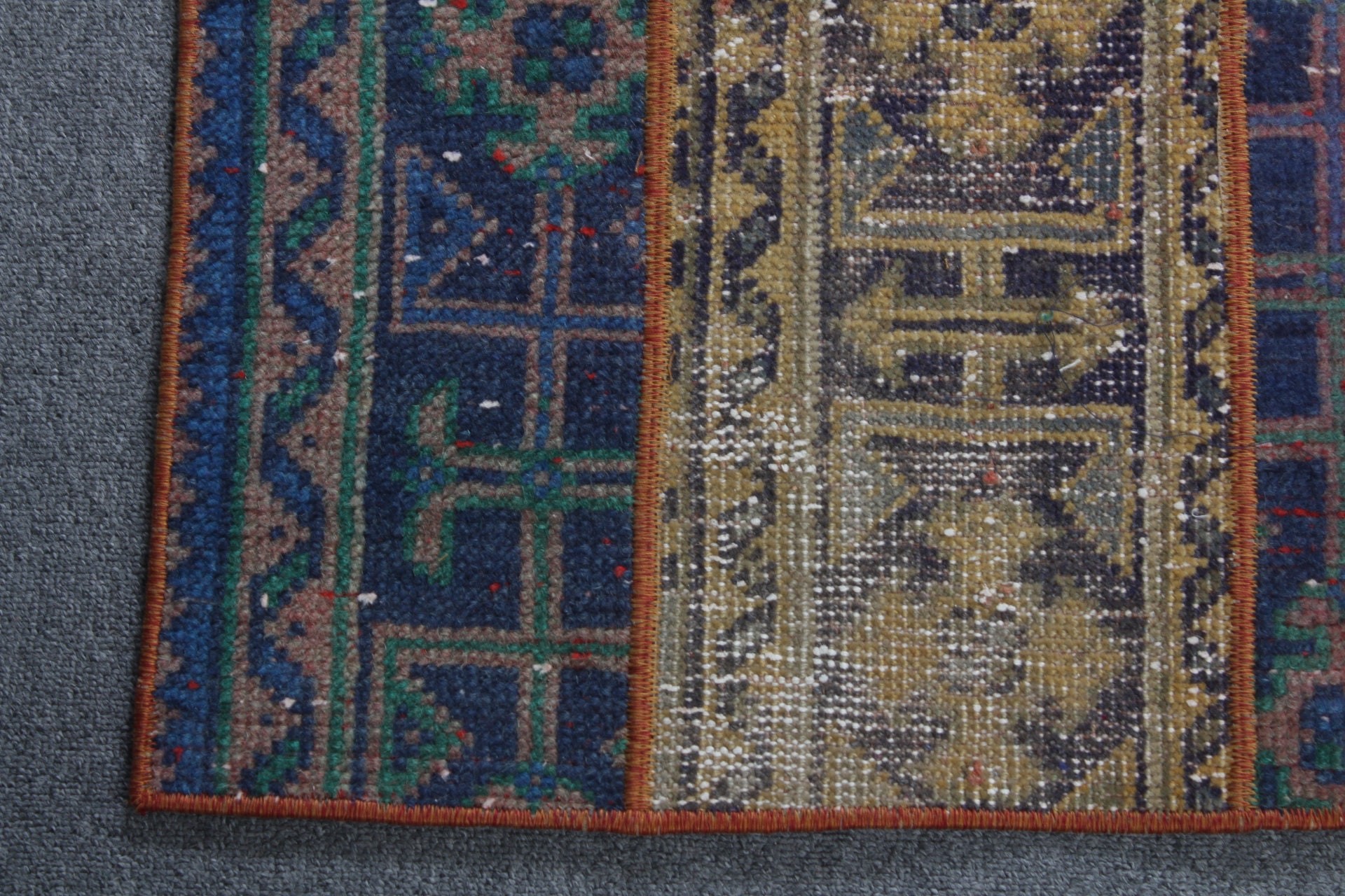 Mavi Oryantal Halı, 1.9x5.8 ft Runner Halıları, Oushak Halısı, Vintage Halılar, Koridor Halısı, Koridor Halısı, Oryantal Halısı, Kabile Halıları, Türk Halısı