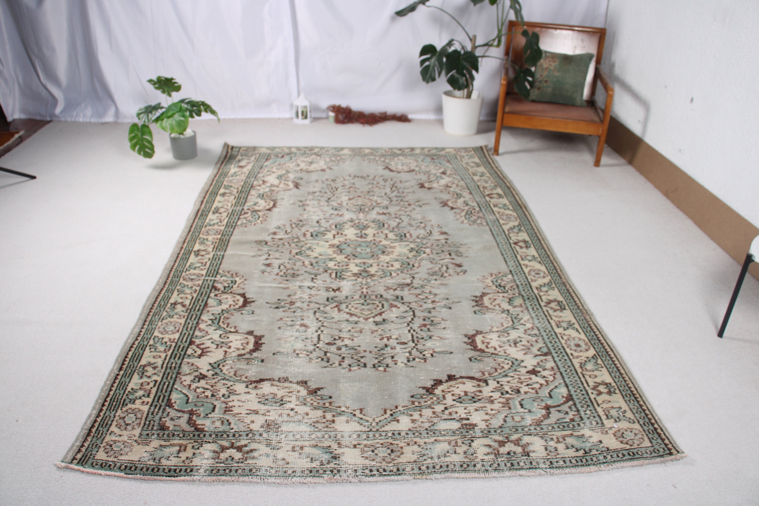 Oriental Rug, Turkish Rugs, Vintage Rug, Bedroom Rug, Salon Rugs, Modern Rugs, 5.7x8.6 ft Large Rugs, Gray Bedroom Rugs, Large Vintage Rug