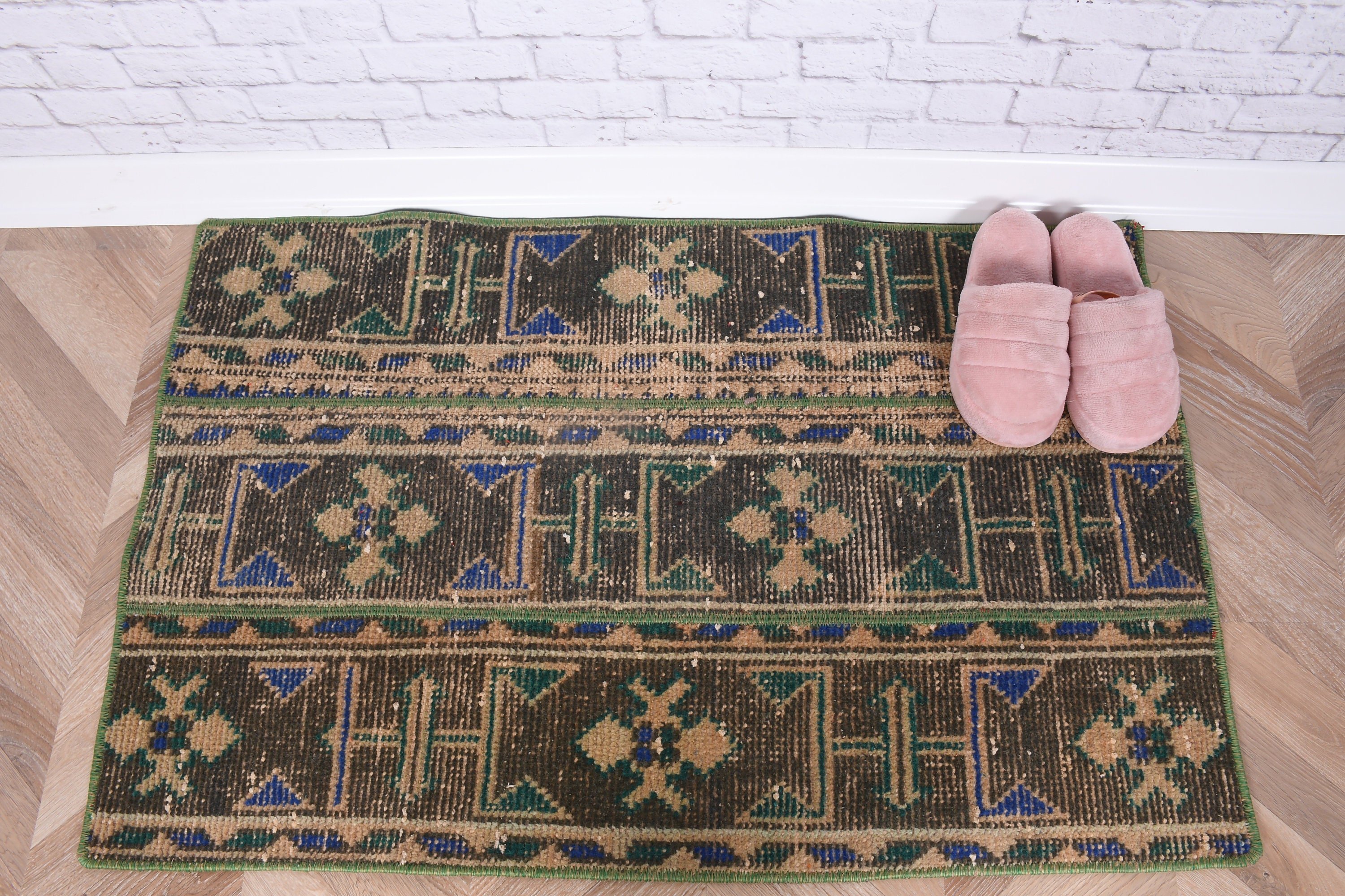 Vintage Halı, Soğuk Halı, Araba Paspas Halıları, 2,1x3,2 ft Küçük Halı, Türk Halısı, Mutfak Halıları, Kahverengi Fas Halıları, Çocuk Halısı