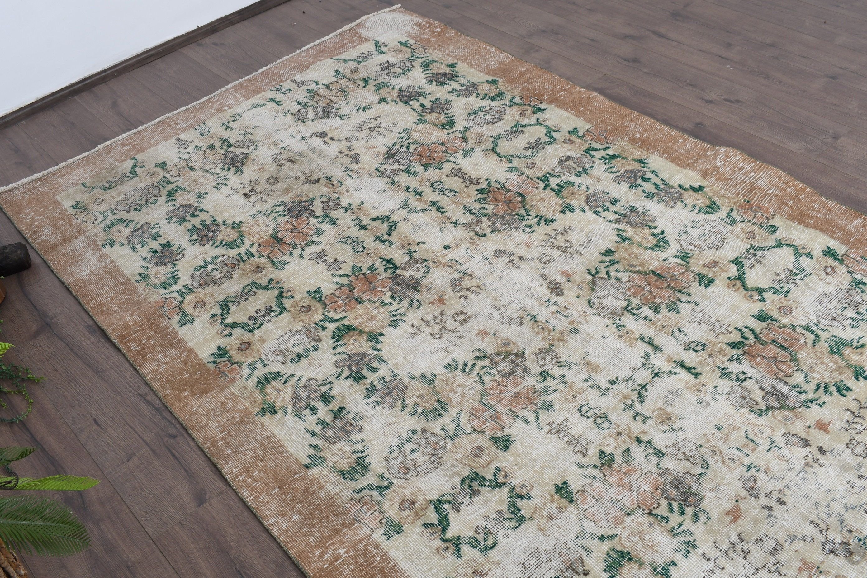 Vintage Rugs, Oushak Rug, Bedroom Rug, Green Oriental Rug, Old Rug, Turkish Rug, Rugs for Area, Floor Rug, Moroccan Rugs, 4.8x8 ft Area Rug