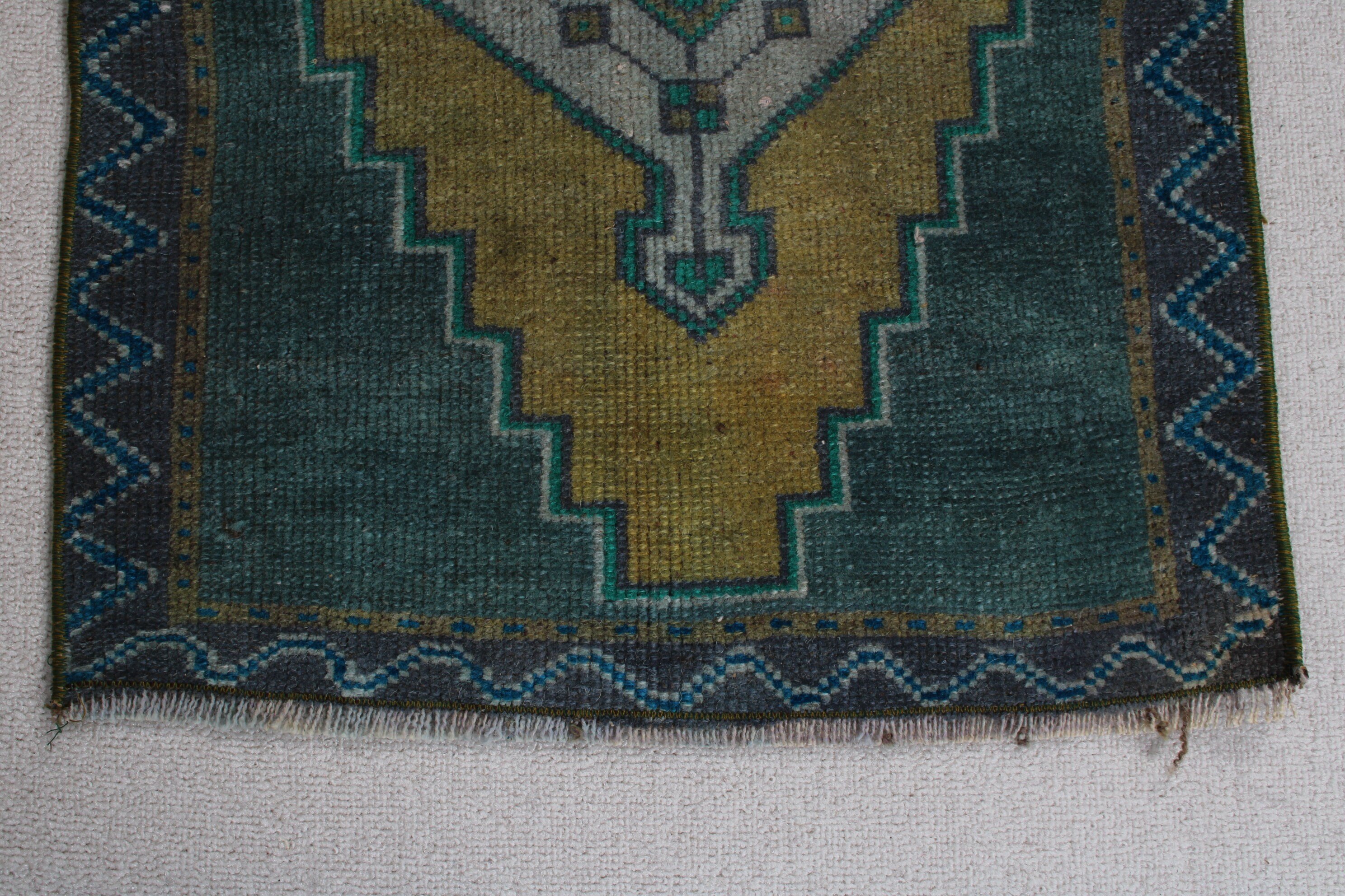 Small Vintage Rug, Geometric Rugs, Vintage Rugs, Green Oriental Rugs, 1.7x2.6 ft Small Rugs, Moroccan Rug, Bathroom Rug, Turkish Rug