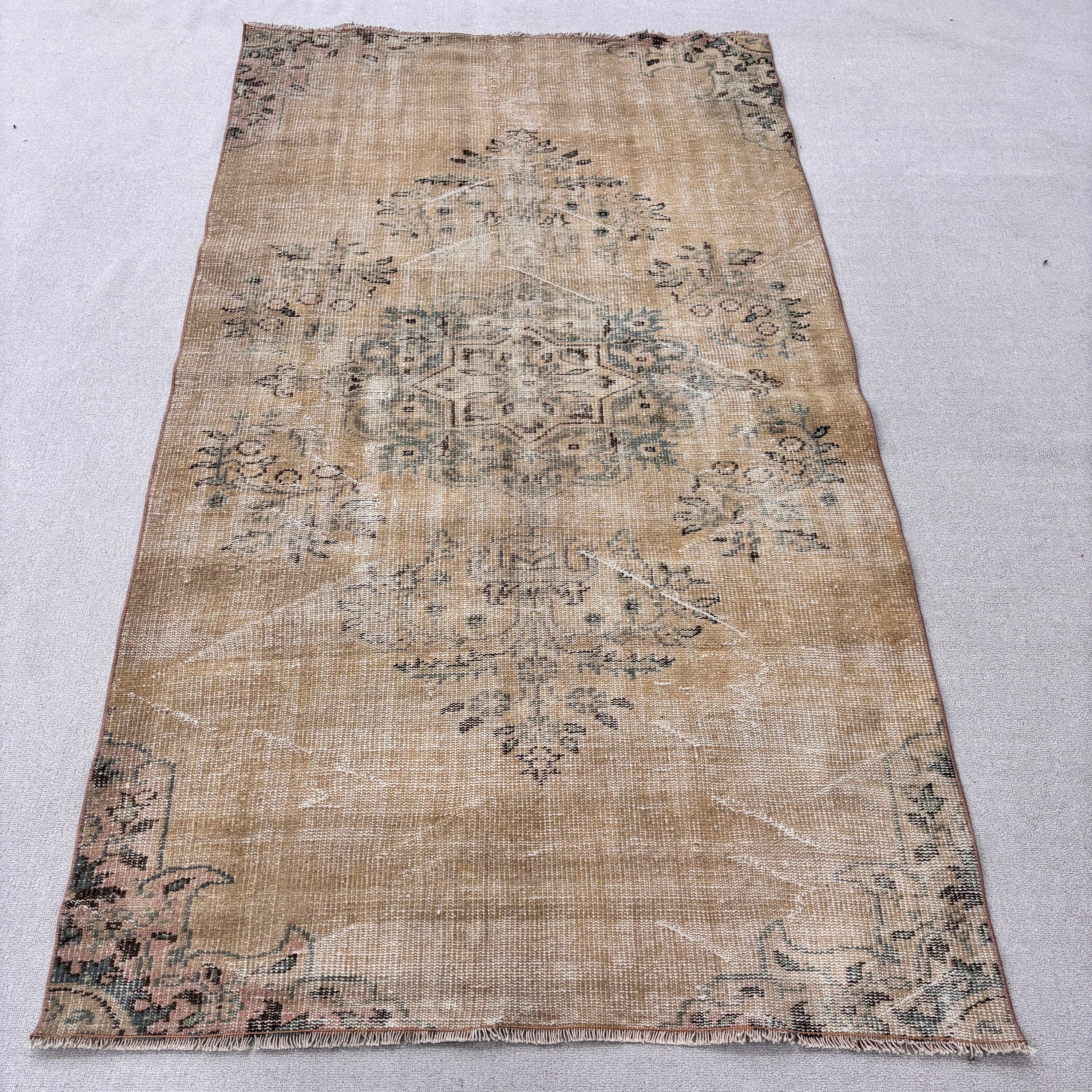 Vintage Halı, Mutfak Halısı, Türkiye Halıları, 4,2x7,4 ft Alan Halısı, Oushak Bölge Halıları, Türk Halısı, Fas Halıları, Kahverengi Modern Halılar, Düz Dokuma Halılar