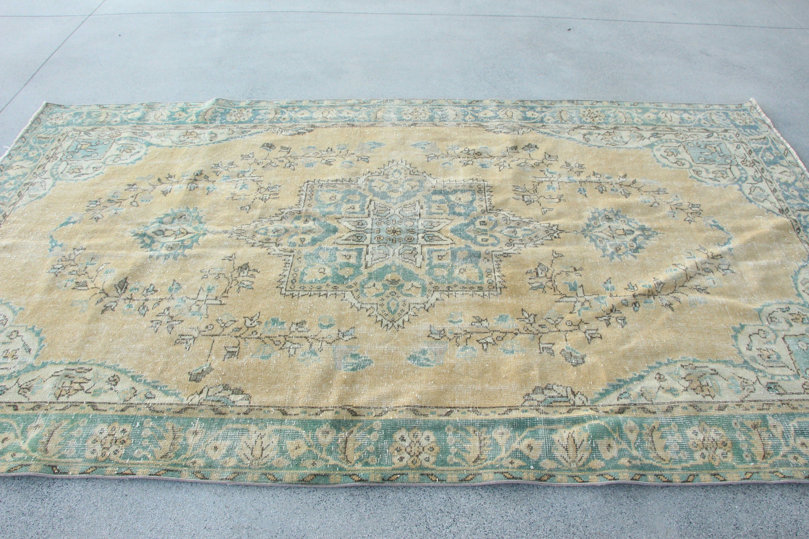 Vintage Halılar, Oryantal Halı, Nötr Halı, Büyük Boho Halılar, Turuncu Geometrik Halı, Etnik Halı, 5,6x9,8 ft Büyük Halı, Salon Halıları, Türk Halıları