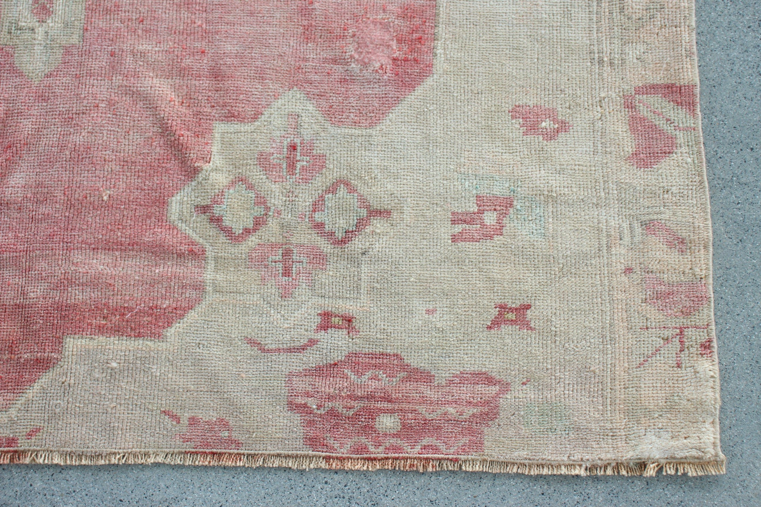 Antika Halılar, Türk Halısı, Vintage Halı, Pembe Anadolu Halıları, Oushak Halıları, Kilim, 4,9x11,1 ft Büyük Halılar, El Dokuma Halılar, Büyük Vintage Halı