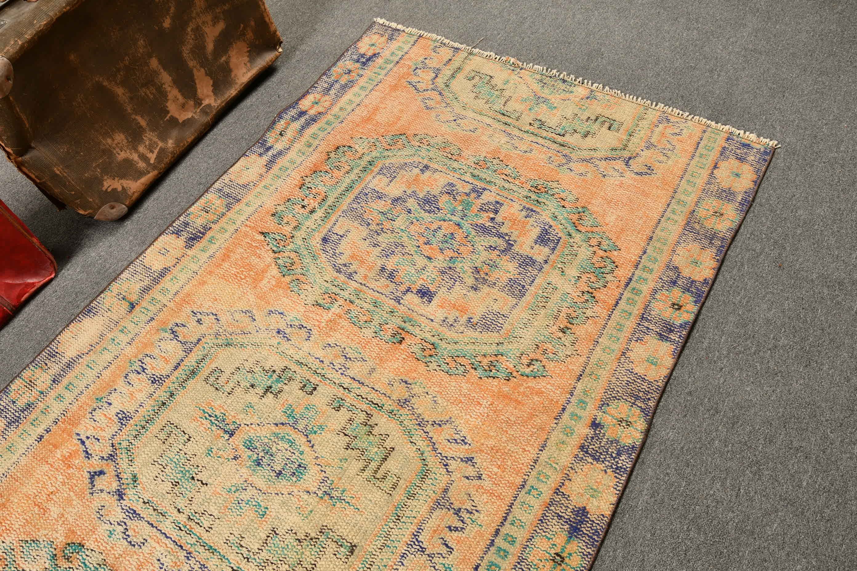 3.8x6.6 ft Area Rugs, Indoor Rug, Vintage Rug, Home Decor Rug, Turkish Rug, Old Rug, Orange Bedroom Rugs, Rugs for Bedroom