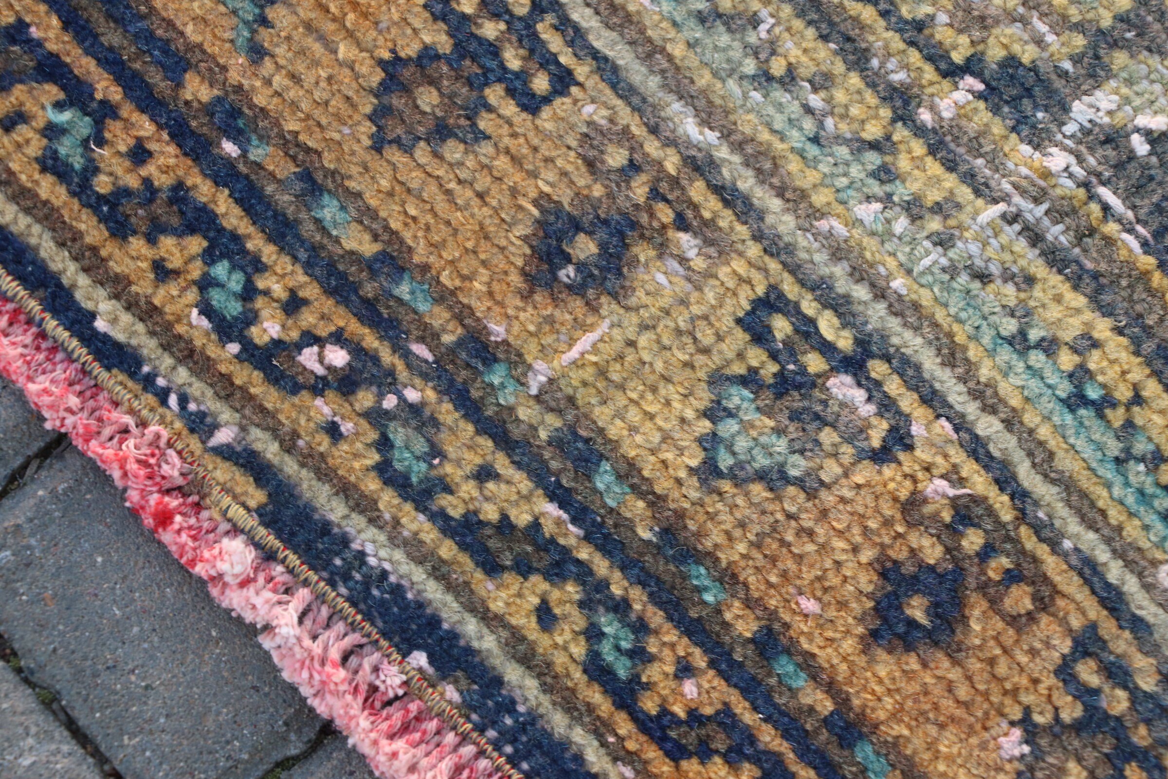 Rugs for Stair, Hallway Rug, Oriental Rug, Corridor Rug, Yellow Moroccan Rug, Vintage Rugs, Oushak Rug, Turkish Rug, 2.8x9.5 ft Runner Rug