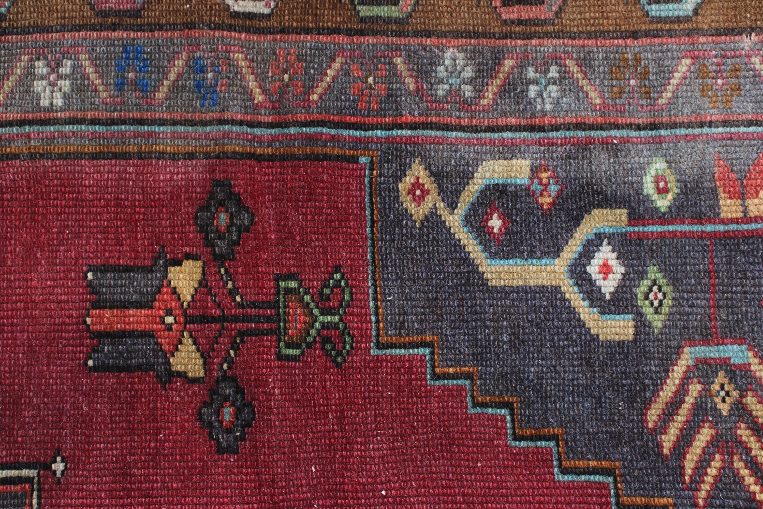 Mor Oushak Halı, Paspas Halıları, Paspas Halıları, Yer Halısı, 2.1x3.5 ft Küçük Halı, Türk Halısı, Vintage Halı, Banyo Halıları, Antika Halı