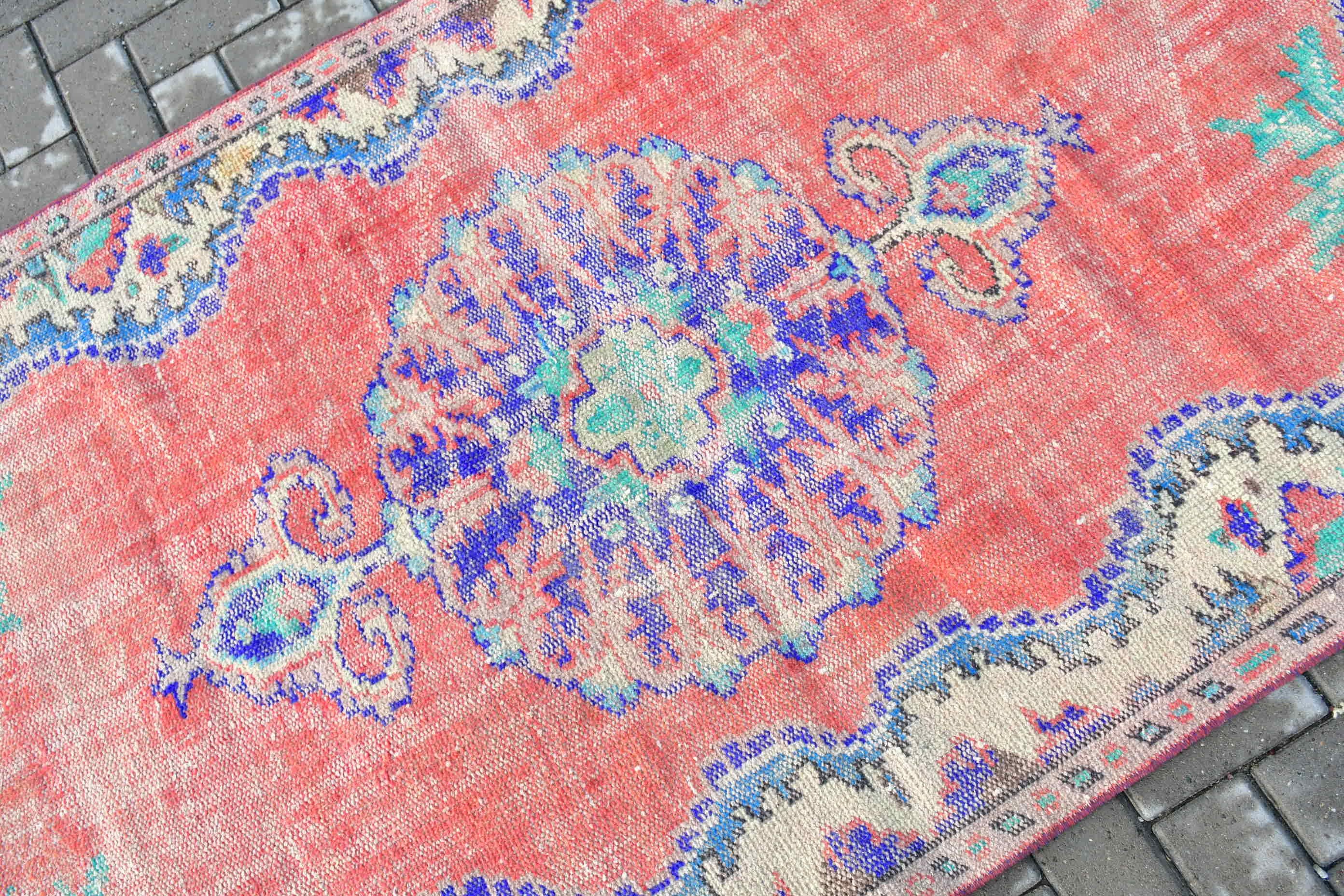 Pale Rug, Living Room Rug, Moroccan Rug, Rugs for Nursery, Vintage Rugs, Oriental Rugs, Turkish Rug, 4x7.2 ft Area Rug, Red Moroccan Rugs