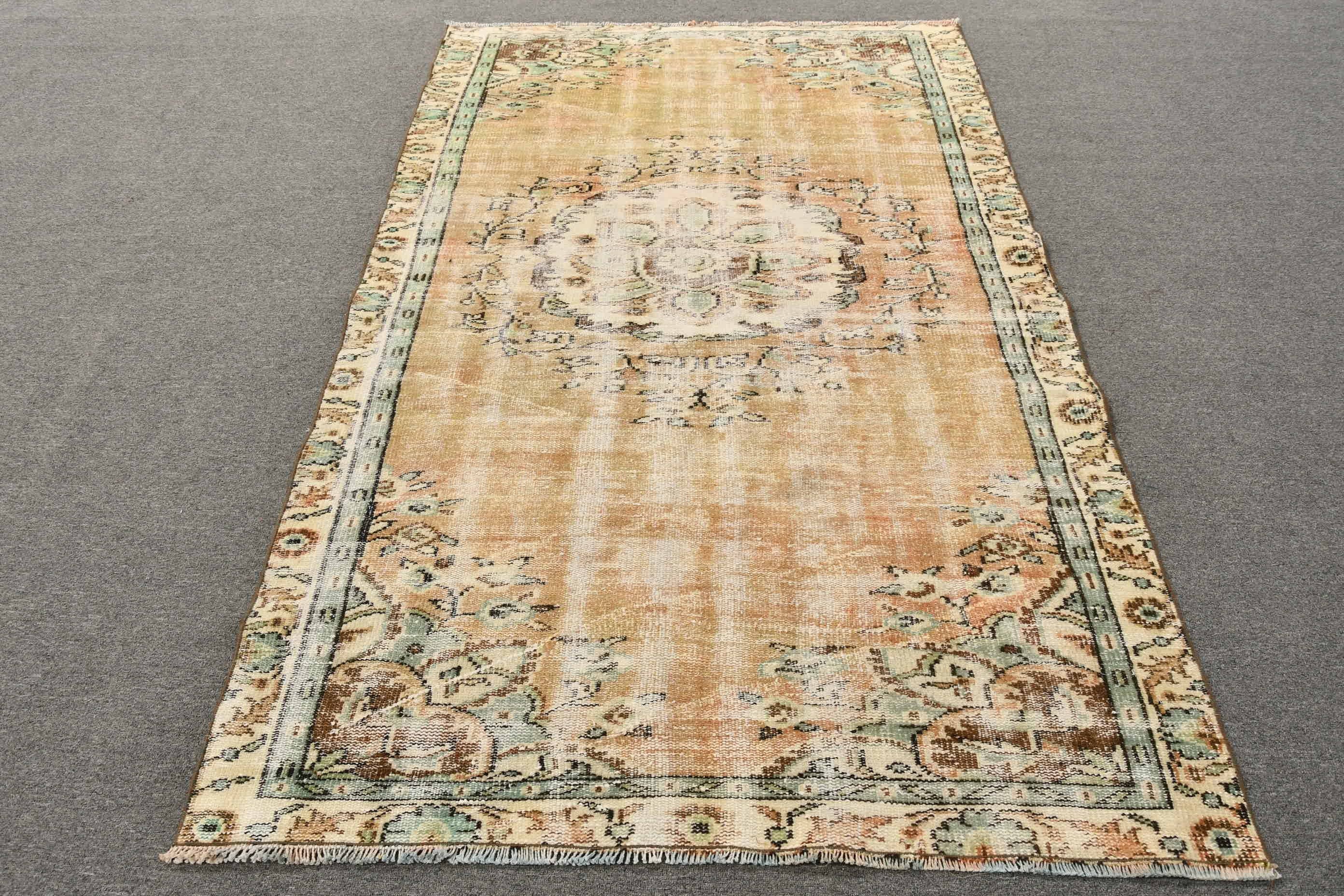 Bedroom Rug, Beige Cool Rug, Floor Rug, Dining Room Rugs, Turkish Rug, 4.6x7.7 ft Area Rugs, Anatolian Rug, Vintage Rug