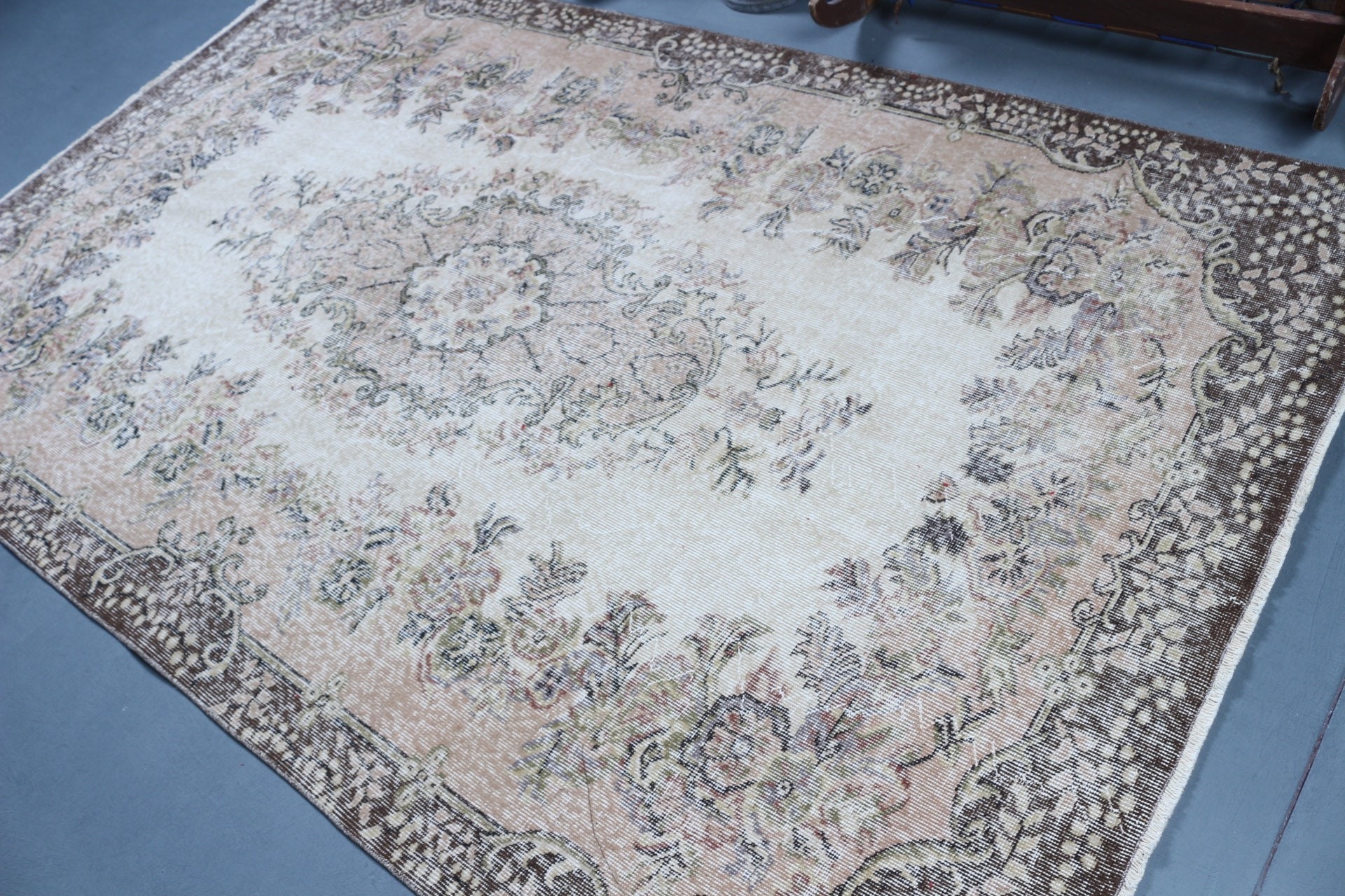 Antique Rug, Rugs for Dining Room, 5.6x8.8 ft Large Rug, Vintage Rugs, Floor Rug, Bedroom Rugs, Beige Cool Rug, Salon Rug, Turkish Rug