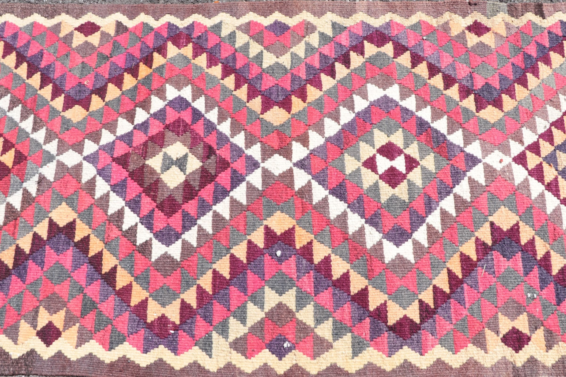 Pink Wool Rugs, 3.1x12.9 ft Runner Rug, Art Rug, Moroccan Rug, Vintage Rug, Bedroom Rug, Kilim, Hallway Rugs, Turkish Rug, Rugs for Hallway
