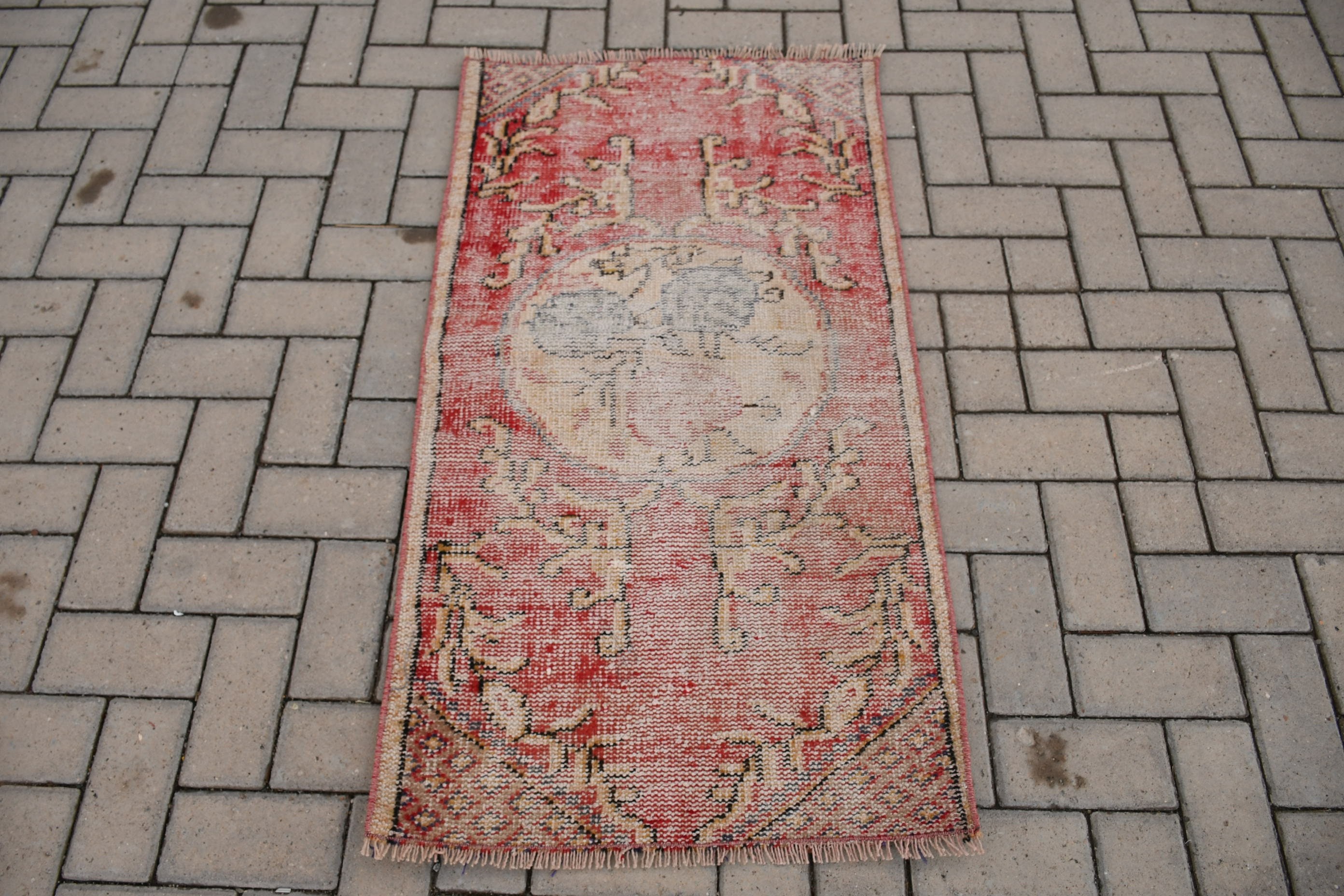 Turkish Rug, 2.2x4 ft Small Rug, Home Decor Rug, Red Antique Rugs, Entry Rugs, Aztec Rug, Rugs for Bedroom, Vintage Rug, Kitchen Rugs
