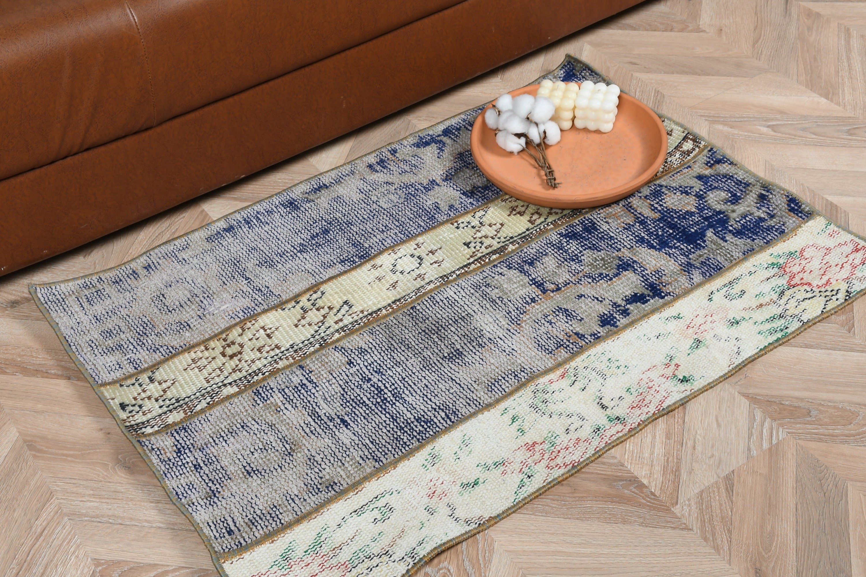 Bath Rug, Vintage Rug, Bedroom Rugs, Antique Rug, Turkish Rug, 2.2x3.3 ft Small Rug, Blue Moroccan Rugs, Entry Rug, Rugs for Nursery