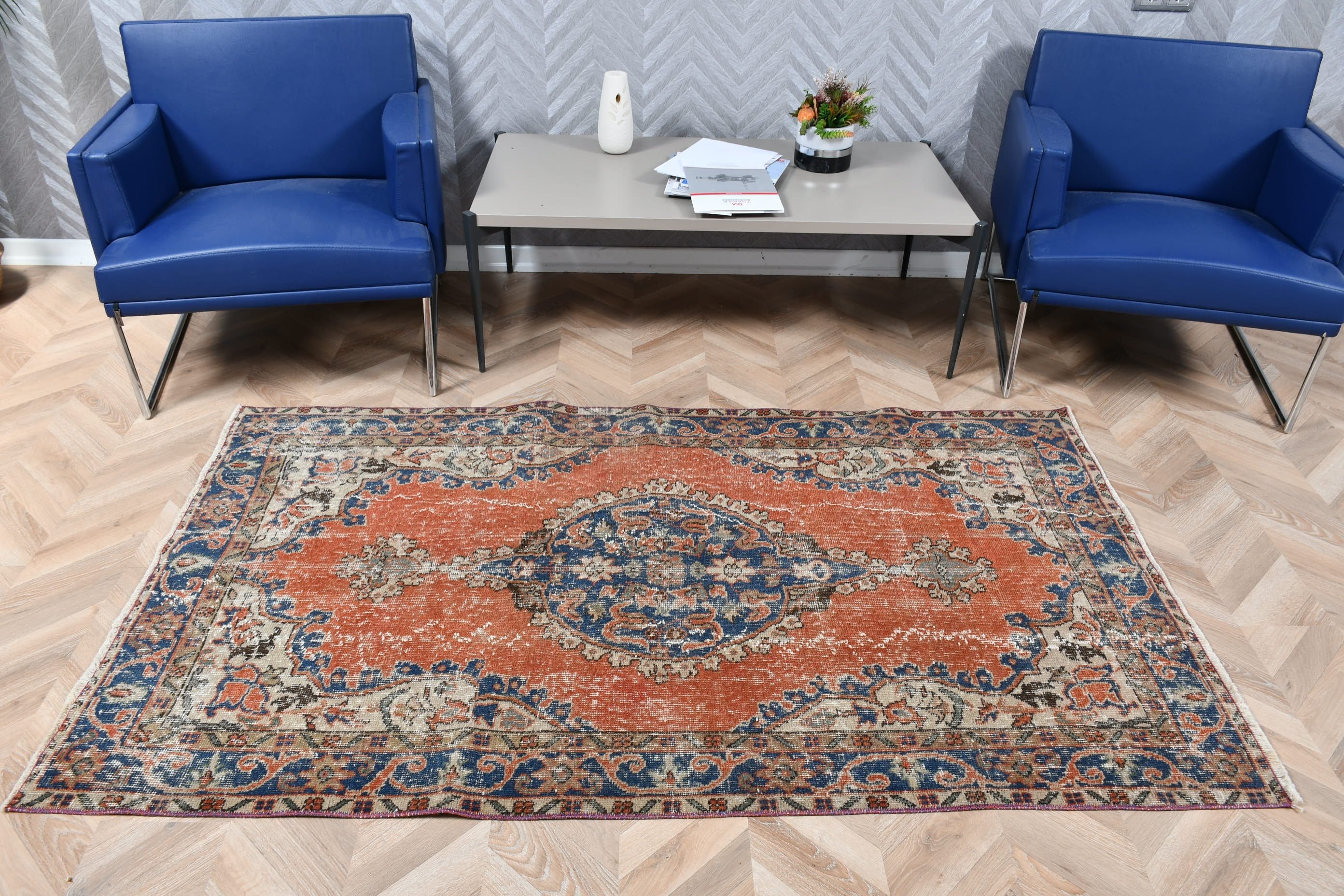 Türk Halısı, 3.7x6.4 ft Accent Halı, Yatak Odası Halısı, Boho Halısı, Oryantal Halısı, Mutfak Halısı, Yatak Odası Halıları, Kırmızı Oryantal Halılar, Vintage Halılar