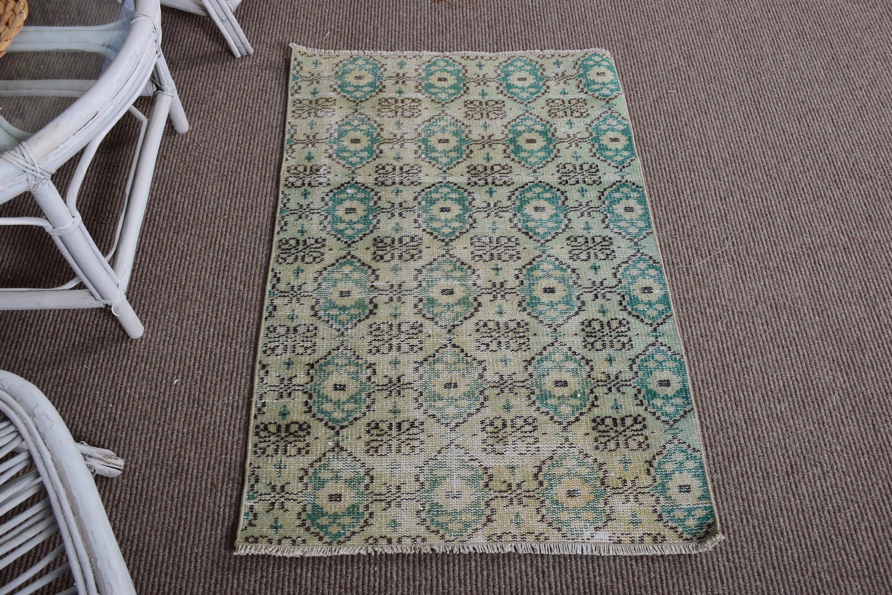 Nursery Rug, Cool Rugs, Green Wool Rugs, Turkish Rugs, Rugs for Car Mat, Vintage Rug, Small Boho Rug, Statement Rugs, 2.3x3.5 ft Small Rug