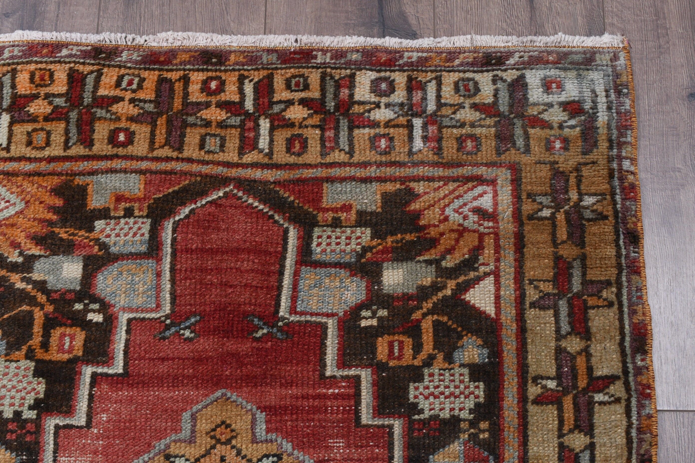 Oriental Rug, Vintage Rugs, Door Mat Rug, Pale Rug, Turkish Rugs, Red Home Decor Rug, Wall Hanging Rug, 2.9x4.7 ft Small Rug
