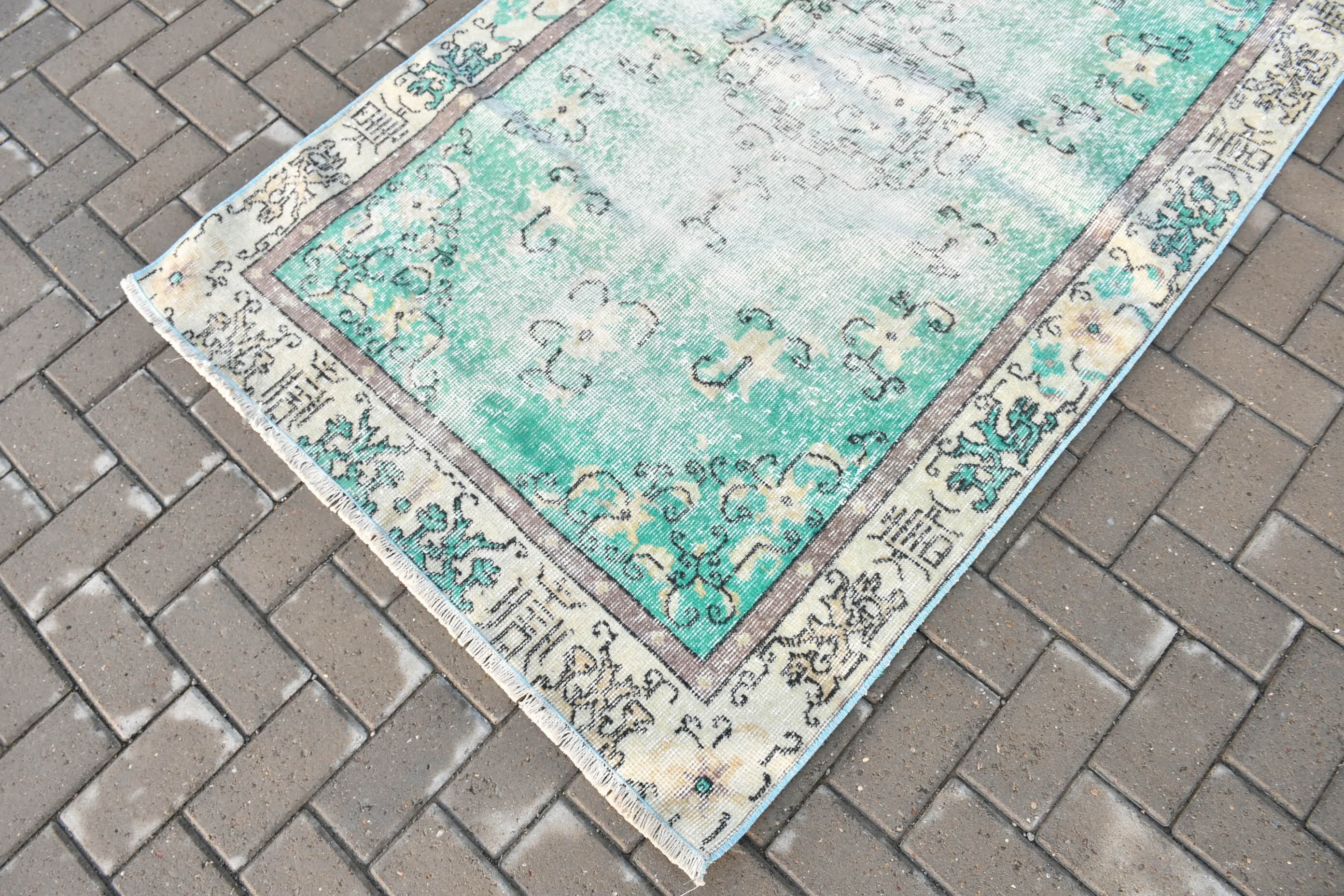 Anatolian Rug, Oushak Rugs, Green Bedroom Rugs, Turkish Rug, Entry Rug, Kitchen Rug, Vintage Rug, Rugs for Bedroom, 3.6x6.1 ft Accent Rugs