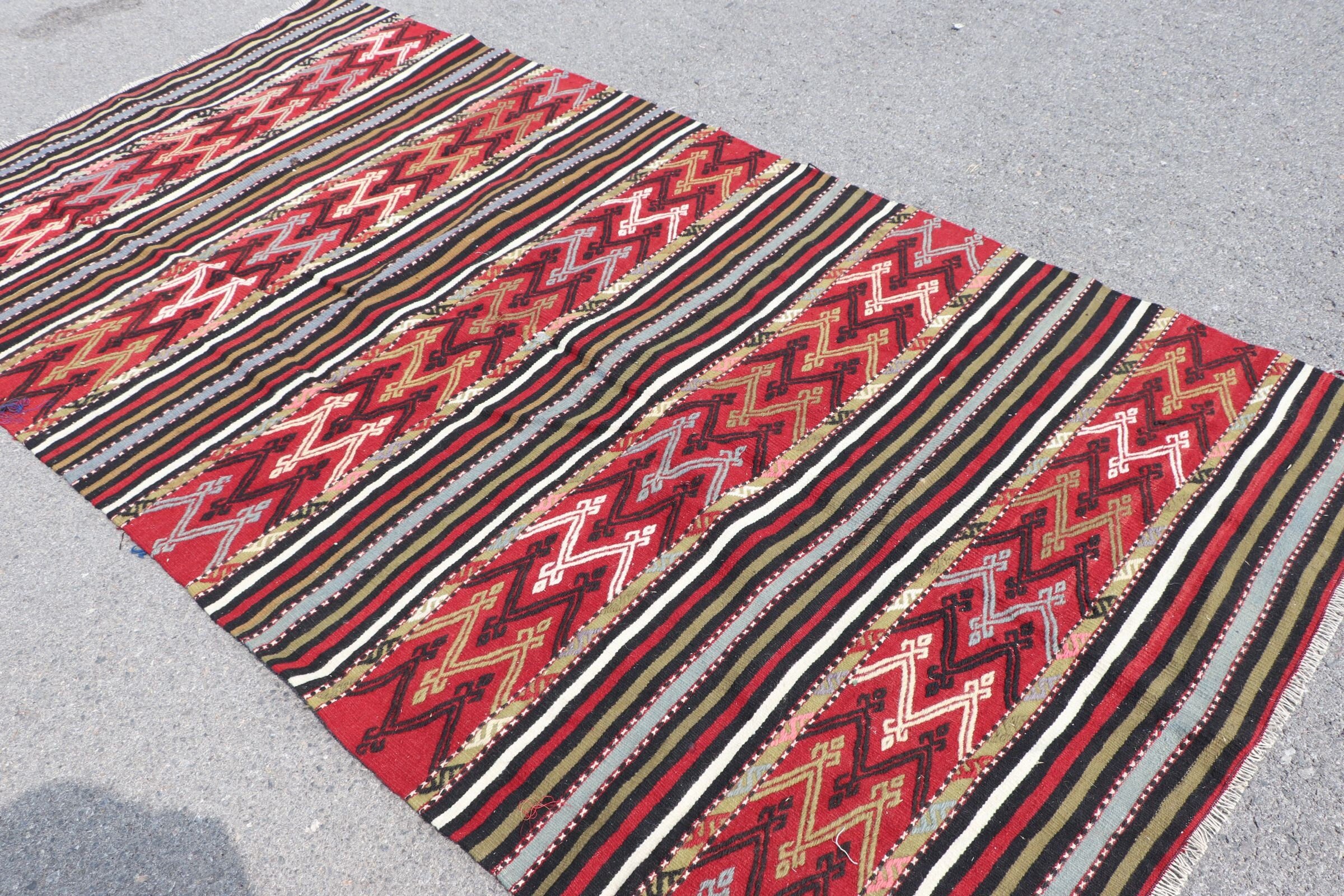 Kırmızı Soğuk Halı, Yemek Odası Halıları, Salon Halısı, Türk Halıları, 5.1x9.2 ft Büyük Halı, Kilim, Ev Dekor Halısı, Vintage Halı, Sevimli Halı, Oryantal Halı