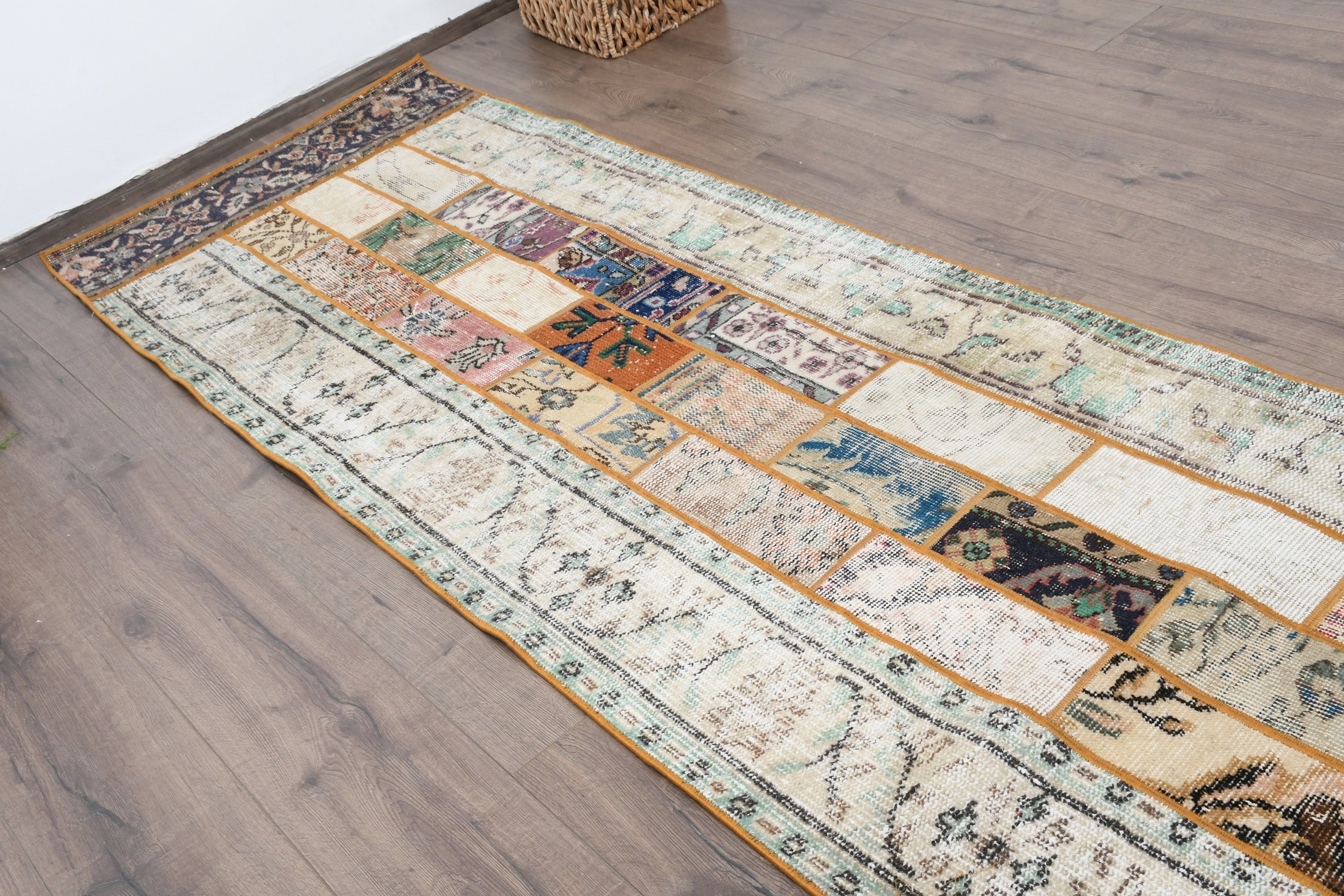 Vintage Rug, 2.7x8.5 ft Runner Rug, Corridor Rug, Wedding Rugs, Rugs for Kitchen, Bedroom Rug, Turkish Rug, Beige Kitchen Rug, Oushak Rug