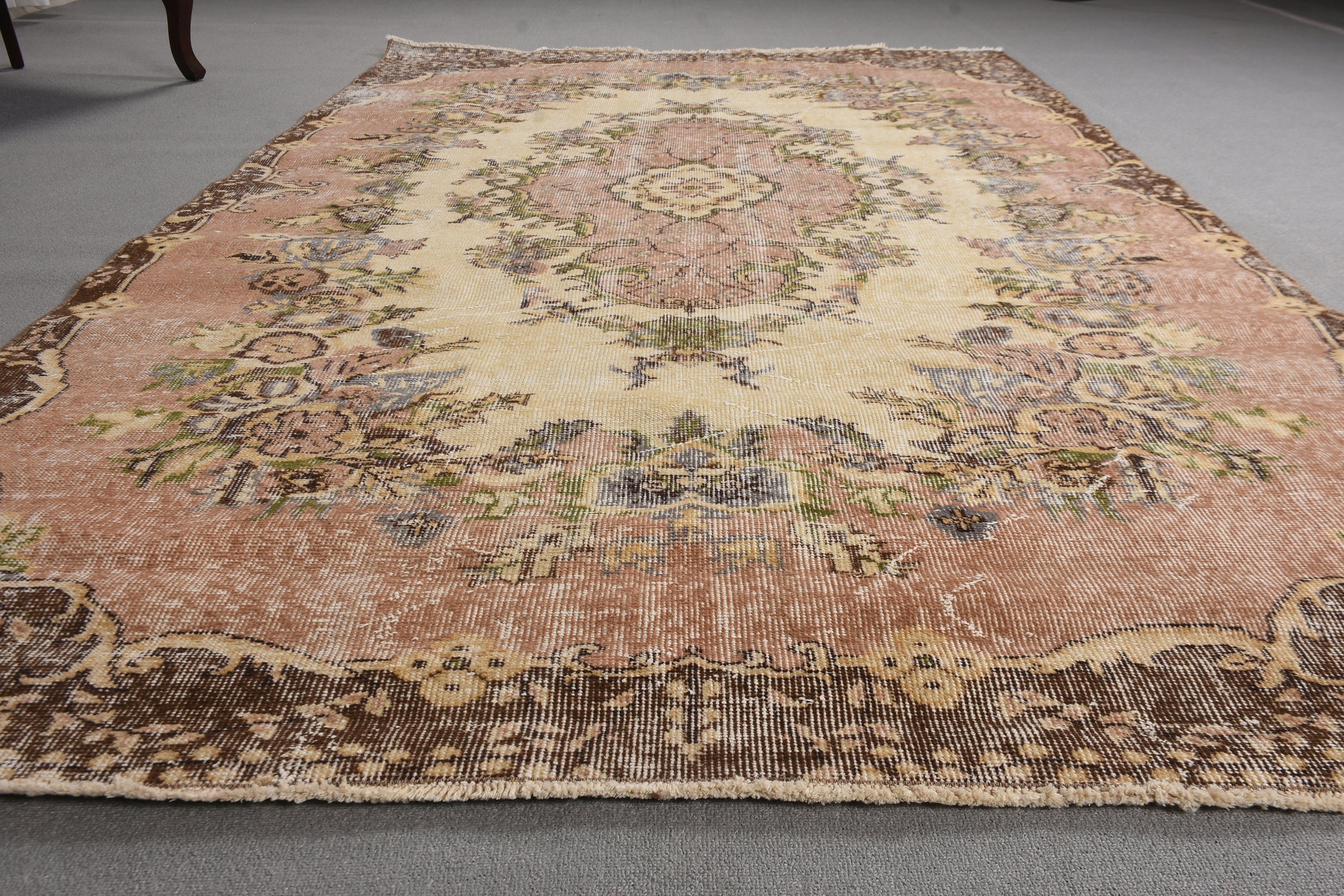 Dining Room Rugs, Vintage Rug, Beige Antique Rugs, Living Room Rugs, Bedroom Rugs, 5.5x9.3 ft Large Rugs, Turkish Rugs, Oushak Rugs