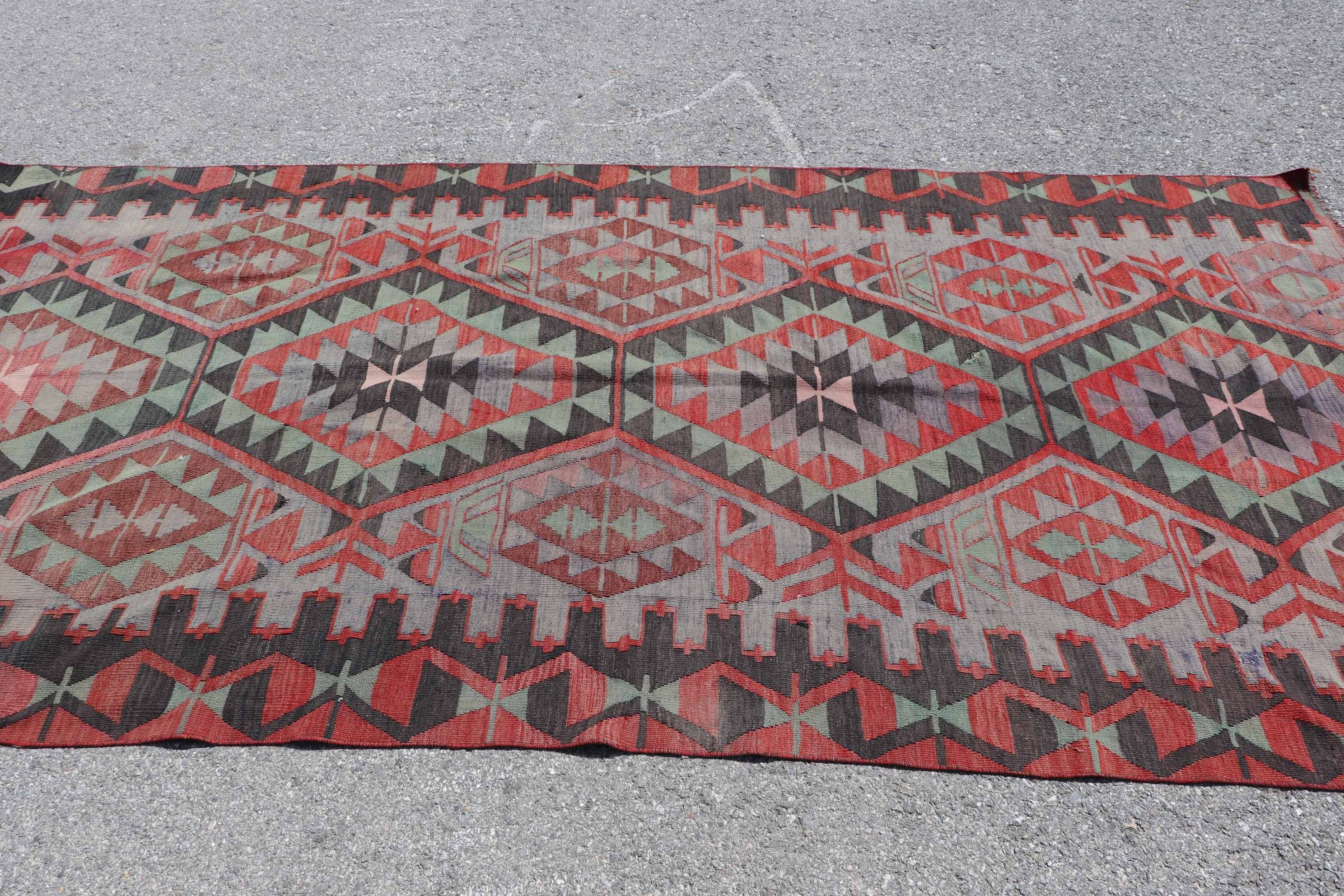 Oturma odası Kilim, 140x279 cm Salon Kilim, Yatak odası Kilim, Uşak Kilim, Nostaljik Kilim, Kırmızı Zemin Kilim, Oturma odası Kilim