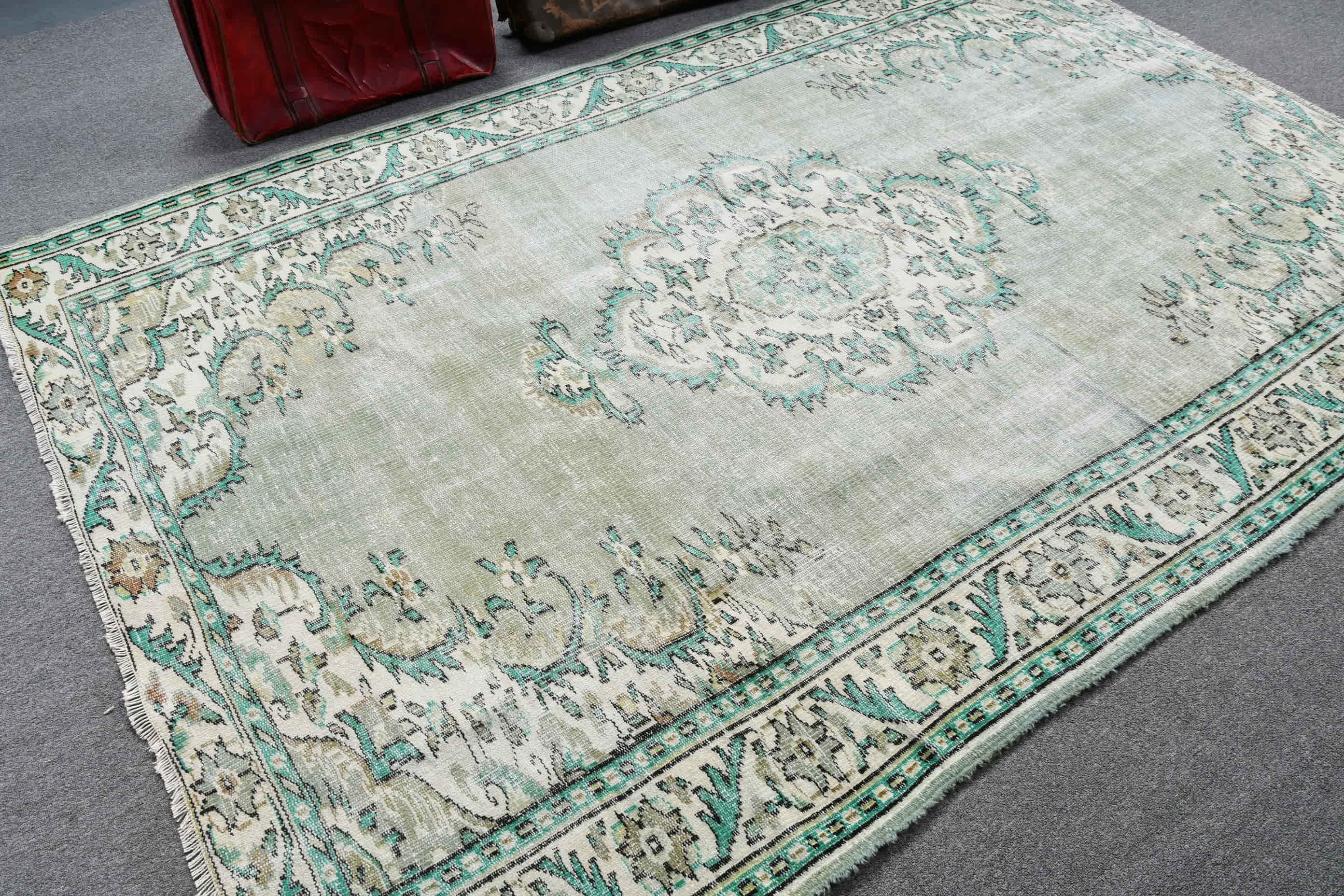 Türk Halıları, Yeşil Mutfak Halıları, 6.1x9.2 ft Büyük Halılar, Yatak Odası Halısı, Yemek Odası Halıları, Vintage Halılar, Yemek Odası Halısı, Ev Dekorasyonu Halıları