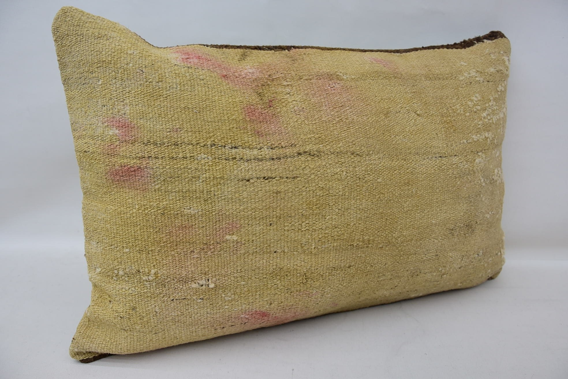 Handmade Pillow Case, Outdoor Throw Cushion, Pillow for Couch, Turkish Pillow, Vintage Pillow, 16"x24" Beige Pillow Cover