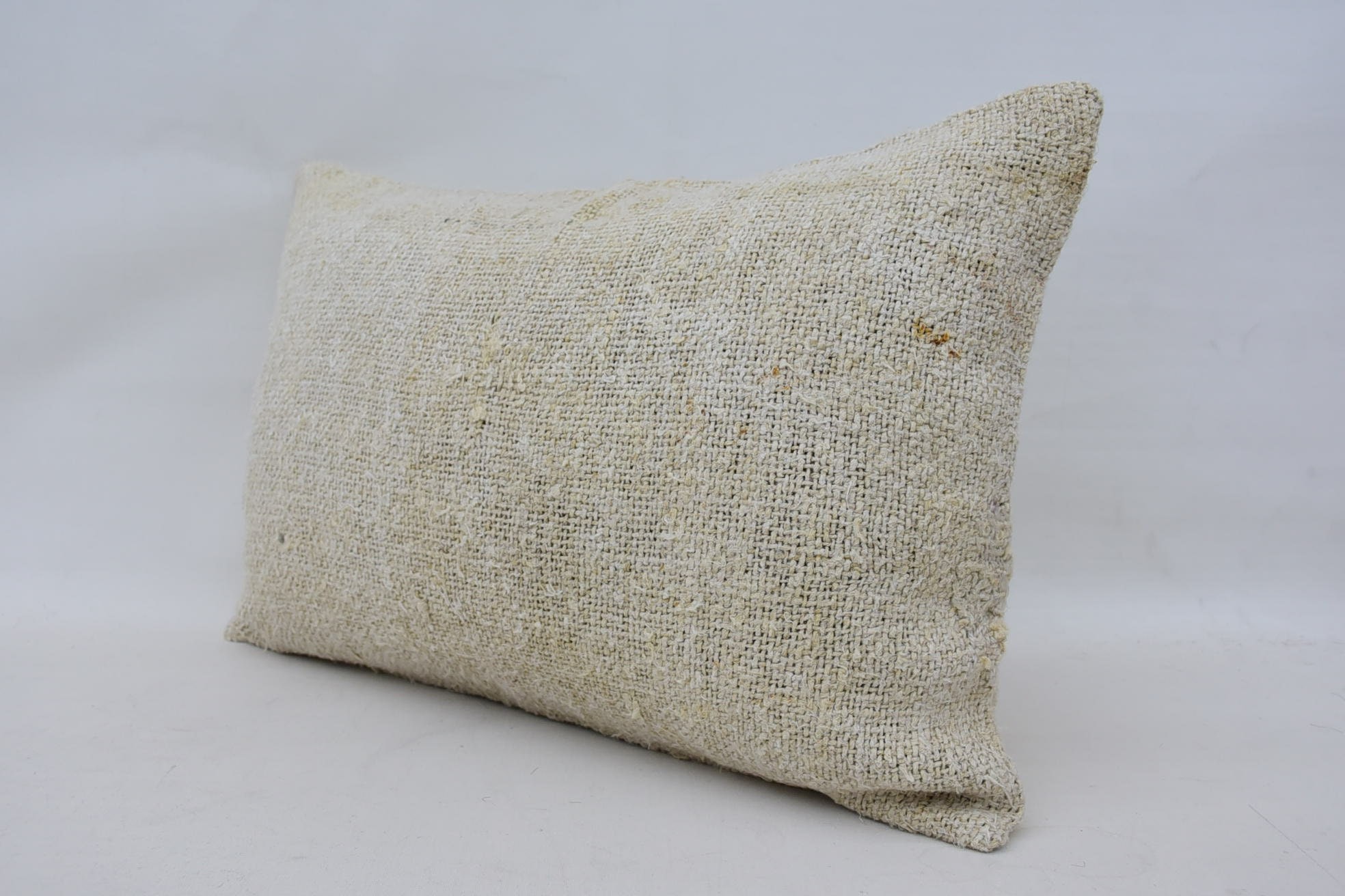Boho Pillow Sham Cover, Ethnical Kilim Rug Pillow, Couch Cushion, 16"x24" White Cushion Cover, Ikat Cushion Cover, Pillow for Couch