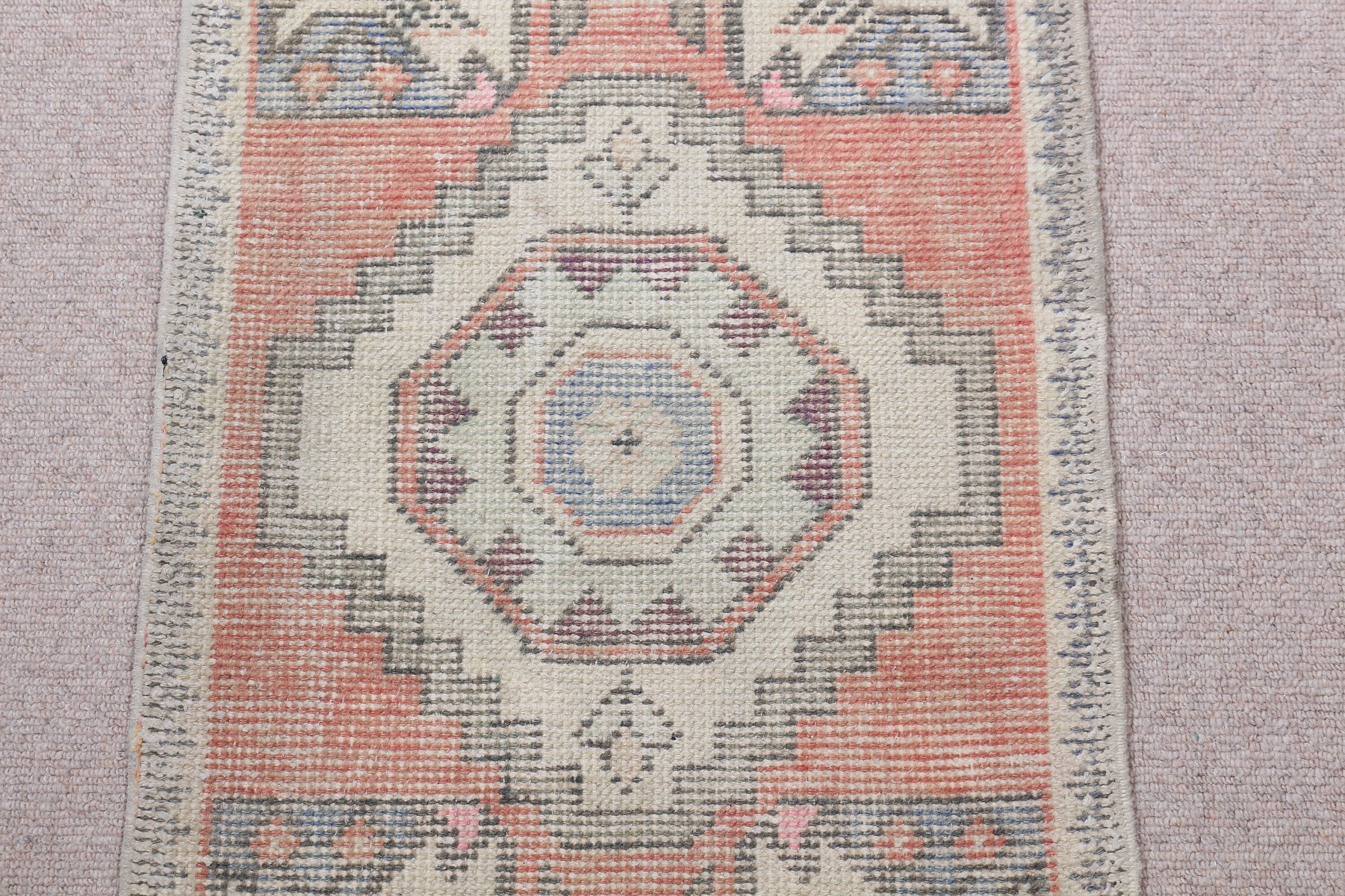 Kapı Paspas Halıları, Yatak Odası Halıları, Türk Halısı, Vintage Halı, 1.6x2.5 ft Küçük Halı, Turuncu Oushak Halıları, Pastel Halılar, Mutfak Halısı, Antika Halı