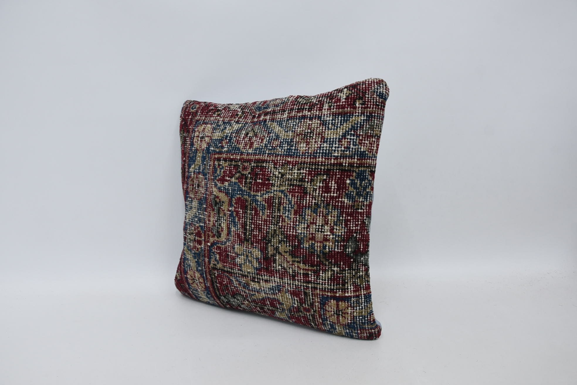 Hediye Yastık, Desenli Kırlent Kılıfı, İç Tasarım Yastık, Kilim Yastık, Özel Yastık, 16"x16" Kırmızı Kırlent Kılıfı, Anadolu Yastık