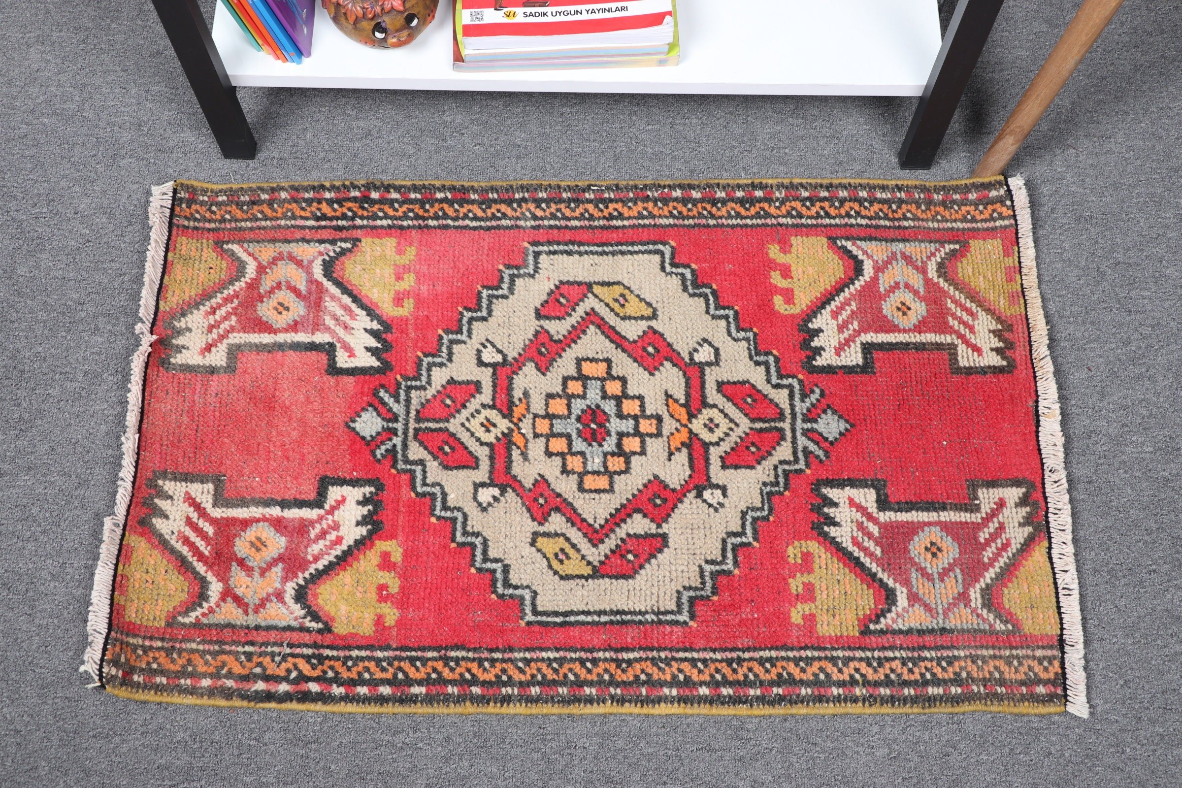 Red Home Decor Rug, Retro Rug, 1.8x2.7 ft Small Rugs, Vintage Rug, Turkish Rugs, Anatolian Rug, Kitchen Rugs, Nursery Rug, Oriental Rug