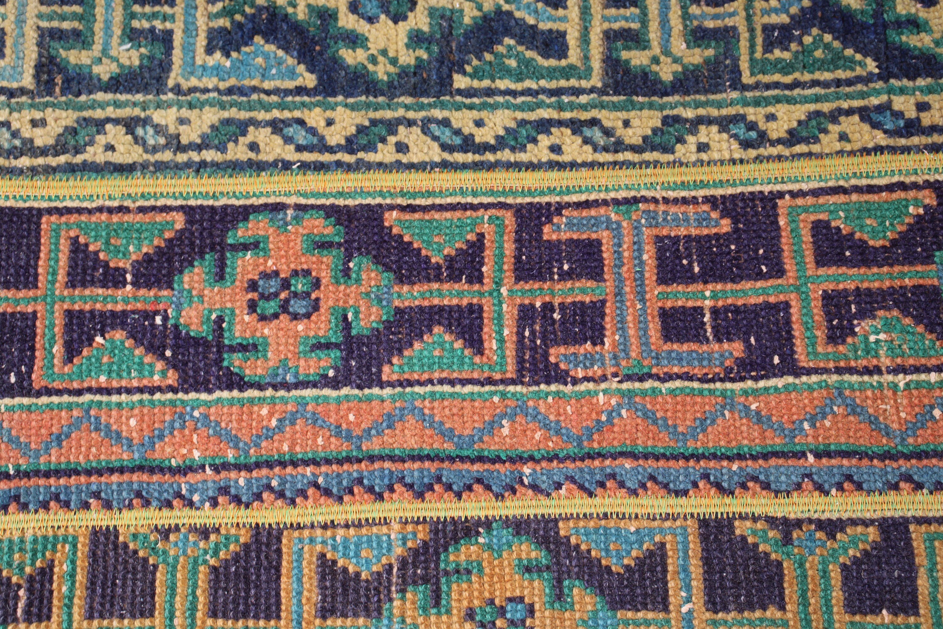 Çocuk Odası Halıları, Yatak Odası Halısı, Kapı Paspası Halısı, Vintage Halı, Havalı Halı, Mavi Ev Dekor Halısı, Türk Halısı, 1.8x3.7 ft Küçük Halılar