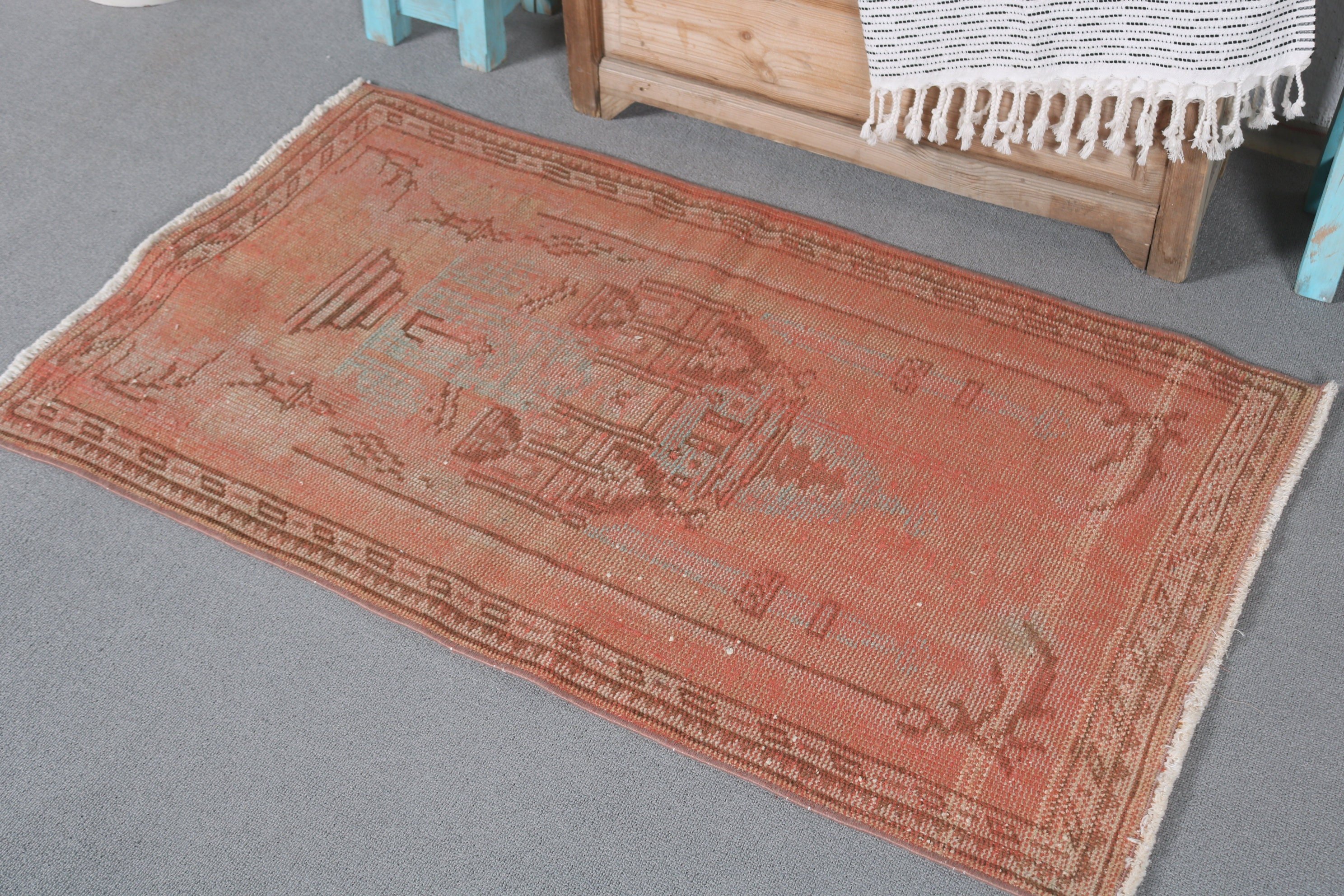 2.4x4.1 ft Small Rug, Red Oriental Rugs, Turkish Rug, Bathroom Rug, Moroccan Rug, Rugs for Car Mat, Wedding Rug, Antique Rug, Vintage Rug