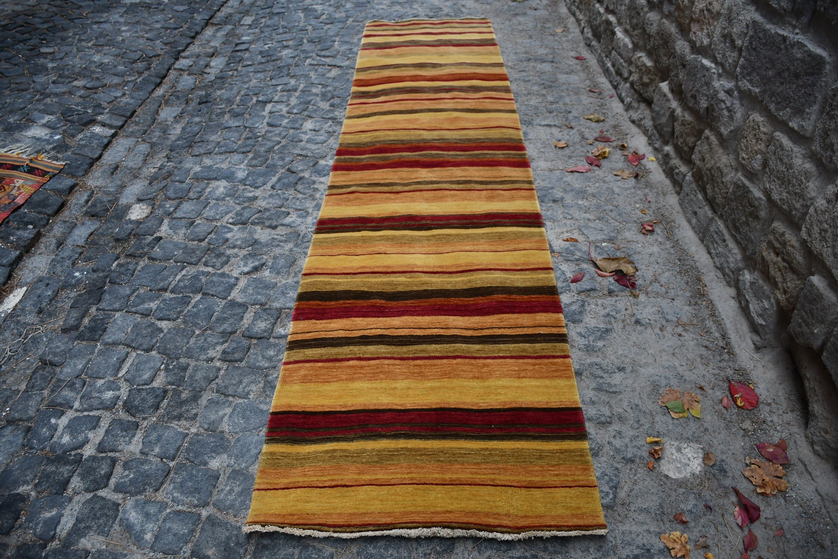 Hallway Rug, Turkish Rug, Vintage Rug, Rugs for Runner, Red Cool Rug, Stair Rug, Oriental Rugs, Bedroom Rug, 2.6x11.3 ft Runner Rugs