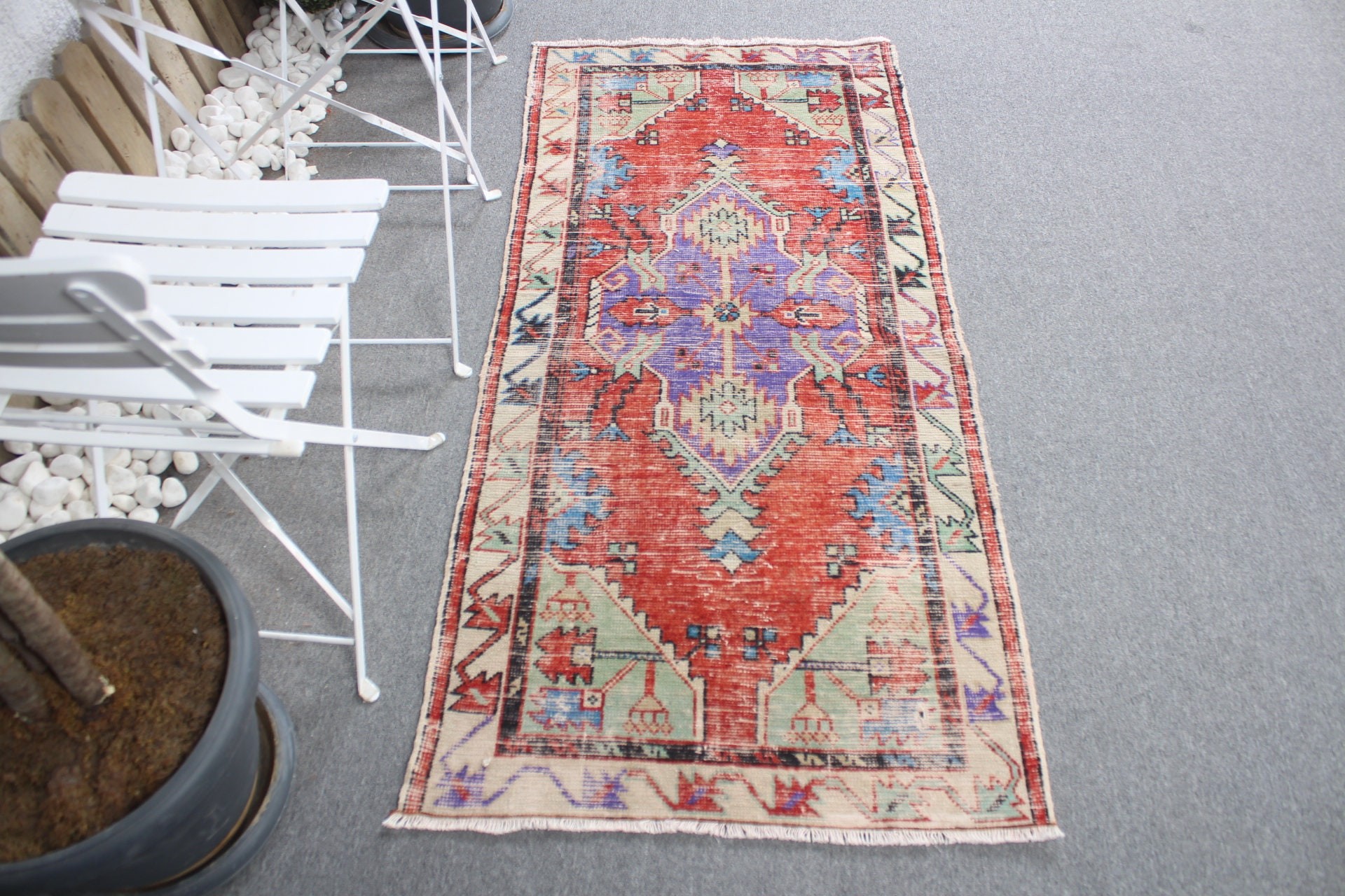 Wall Hanging Rug, Door Mat Rug, Red Cool Rug, Oriental Rug, Rugs for Bathroom, Vintage Rugs, Oushak Rug, Turkish Rug, 2.6x5.4 ft Small Rug