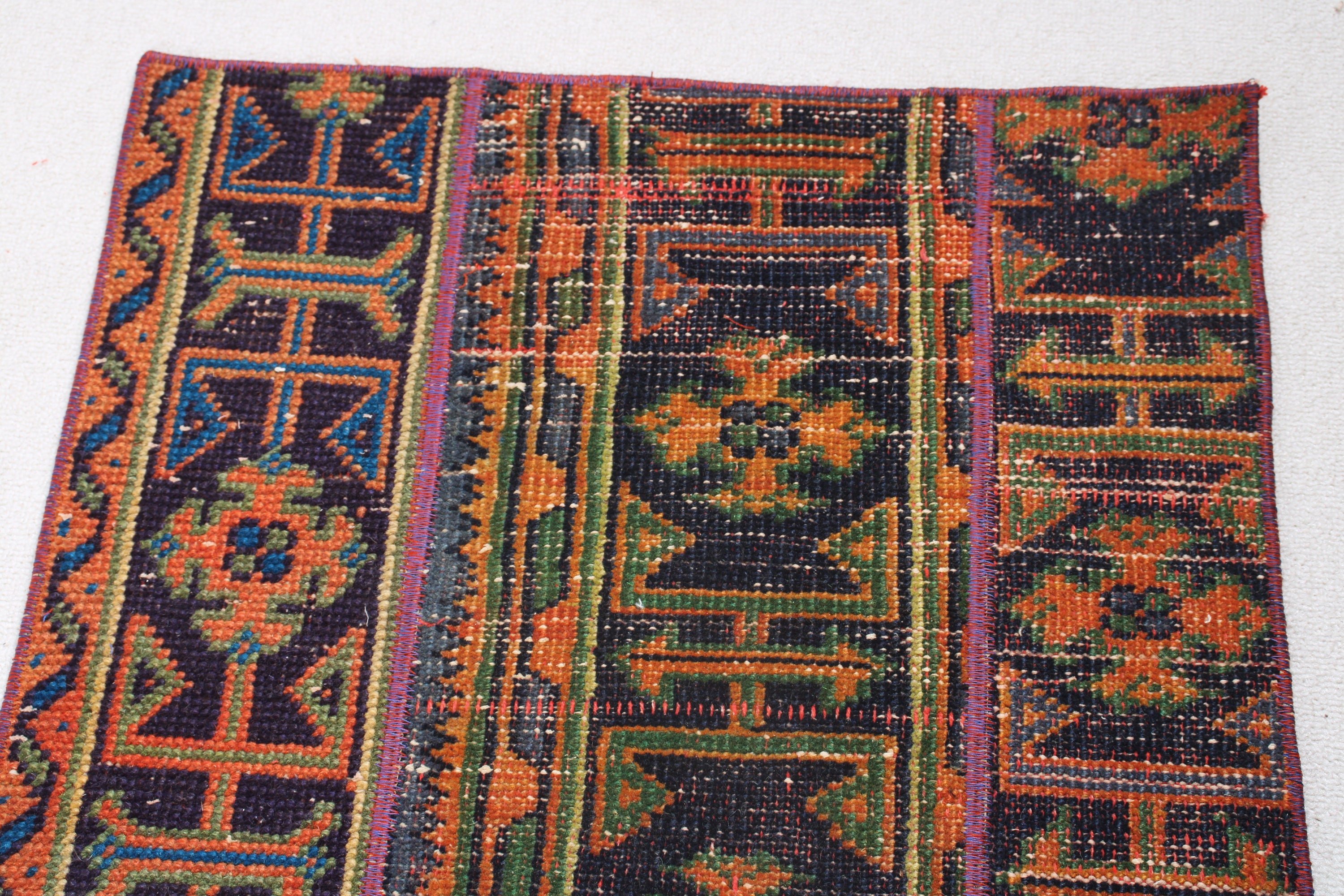 Boho Halılar, Küçük Vintage Halılar, Vintage Halılar, Dekoratif Halı, Türk Halısı, Mavi Fas Halısı, Geometrik Halı, 2x3,1 ft Küçük Halı, Banyo Halısı