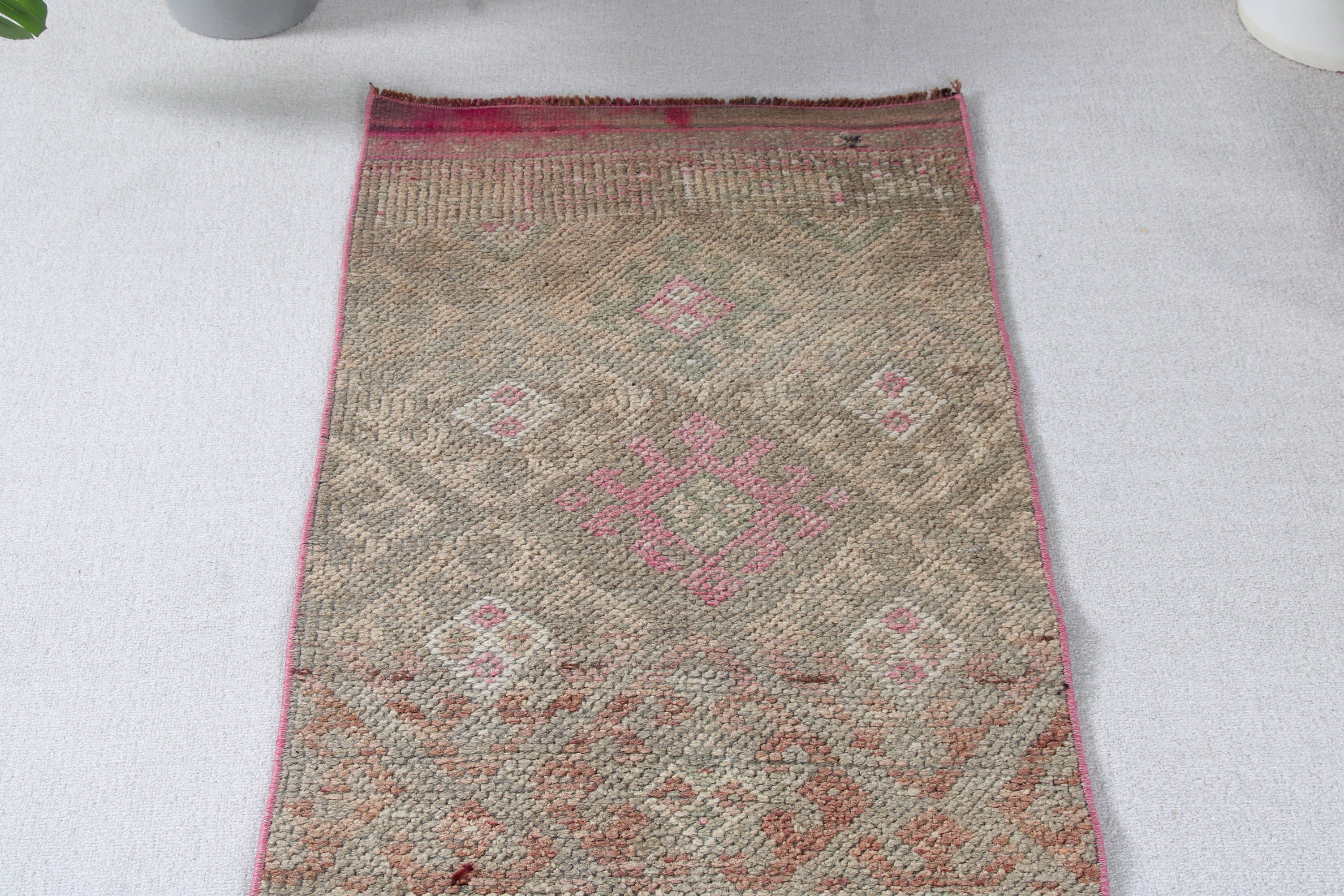 Vintage Halılar, Kahverengi Lüks Halılar, Merdiven Halıları, Mutfak Halısı, Merdiven Halıları, Lüks Halı, 1.9x9.8 ft Yolluk Halısı, Türk Halıları