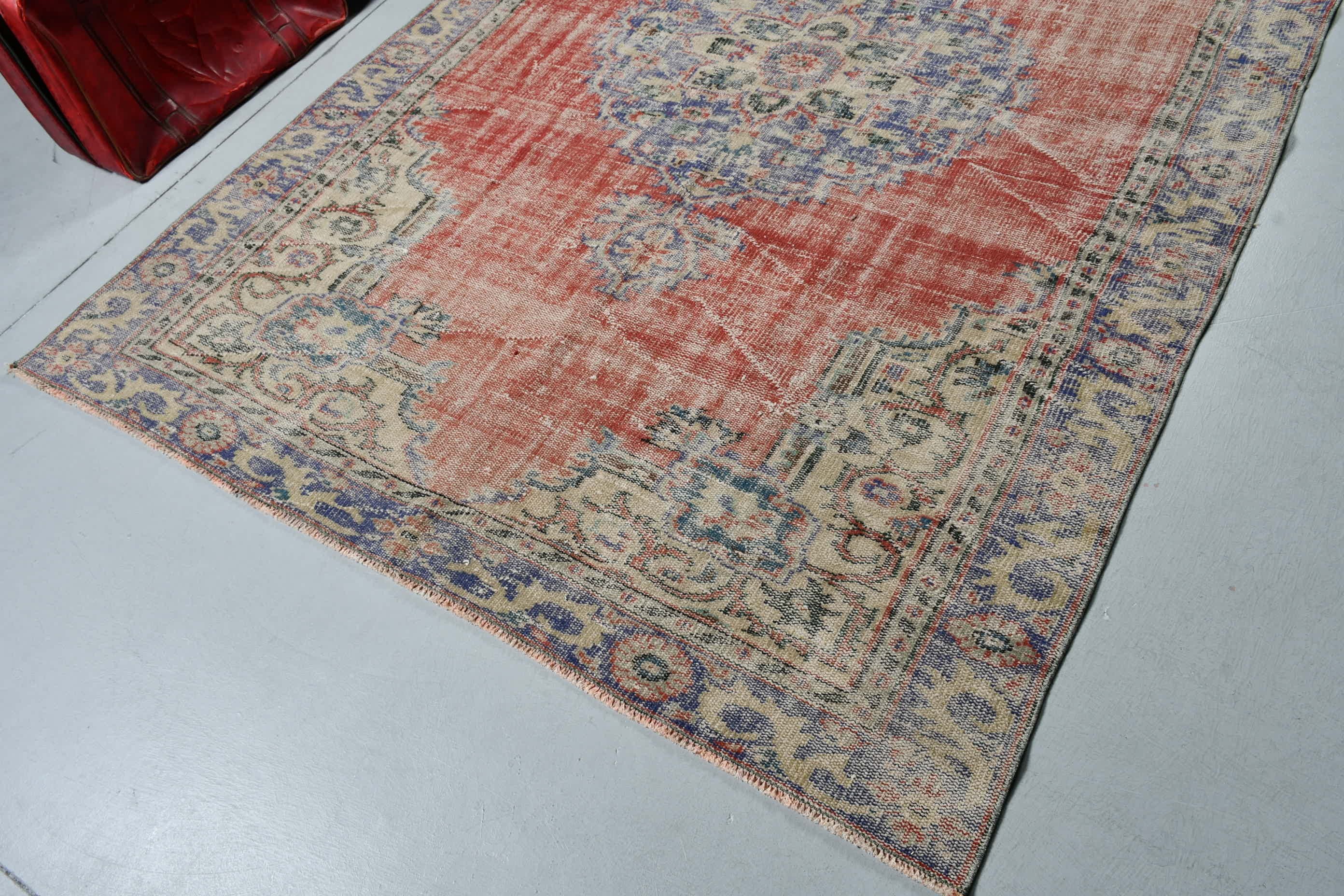 Türk Halısı, Vintage Halı, Salon Halısı, Antika Halı, 5.7x8.7 ft Büyük Halı, Yemek Odası Halısı, Pembe Oushak Halıları, Oushak Halısı, El Dokuma Halısı