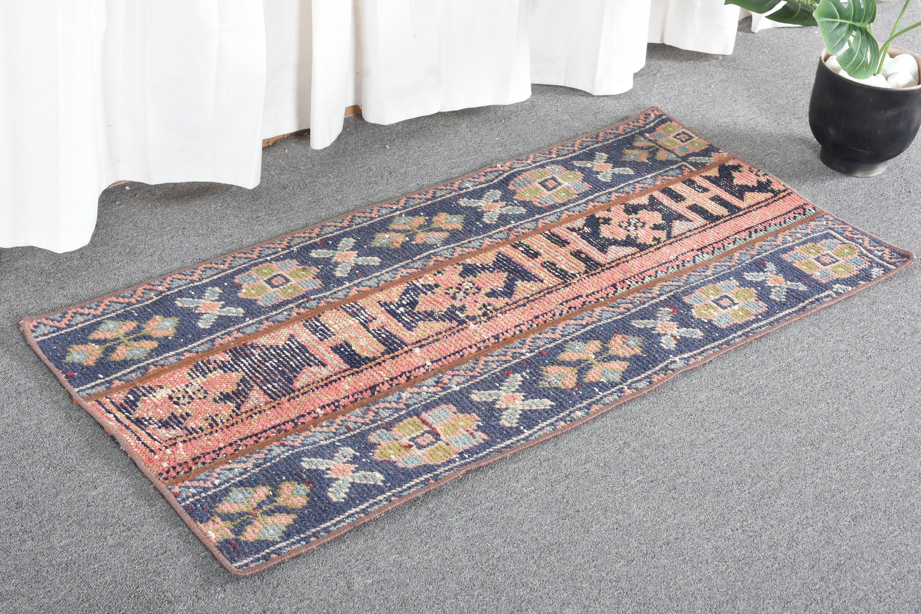 Turkey Rugs, Vintage Rug, Nursery Rug, 1.7x3.7 ft Small Rug, Brown Moroccan Rugs, Oushak Rug, Wall Hanging Rug, Oriental Rugs, Turkish Rugs