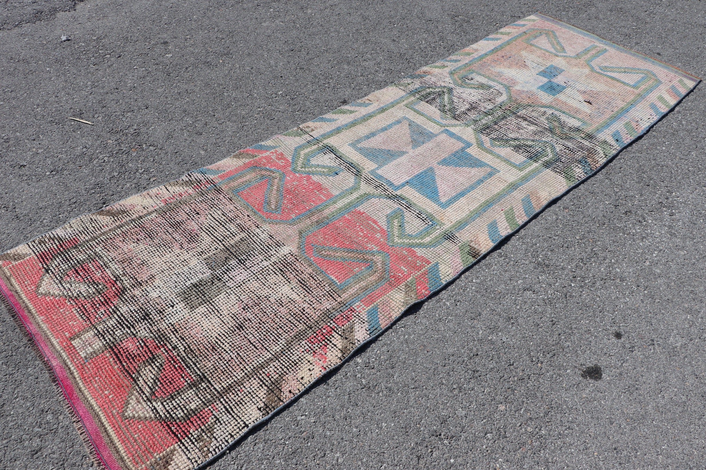 Vintage Rugs, Turkish Rug, Rugs for Hallway, Hallway Rug, Beige Anatolian Rug, Floor Rugs, Corridor Rug, 3.1x10 ft Runner Rug, Bedroom Rug