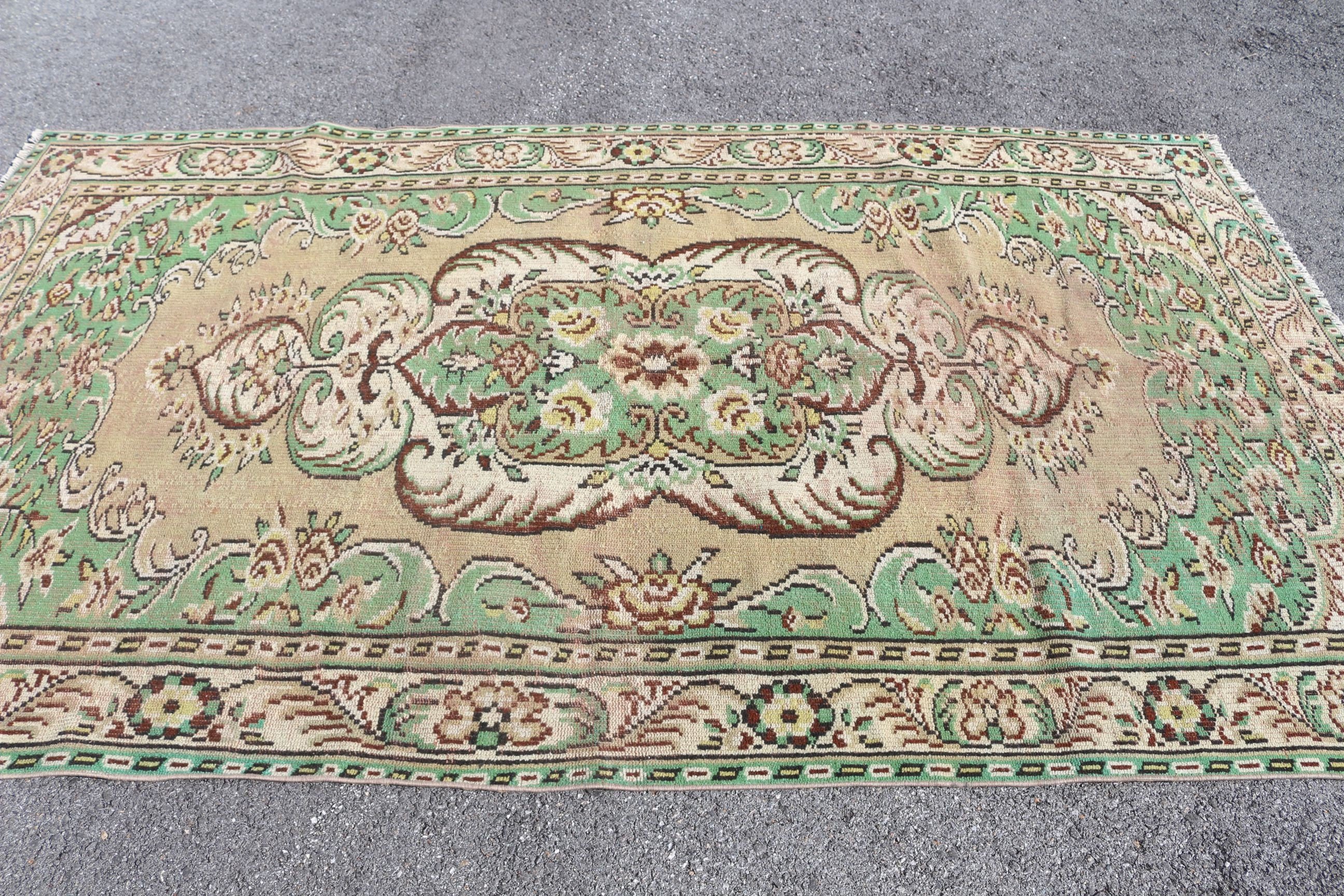 Rugs for Dining Room, 5.3x9.2 ft Large Rugs, Vintage Rug, Green Oushak Rugs, Dining Room Rugs, Bedroom Rug, Turkish Rugs, Floor Rugs