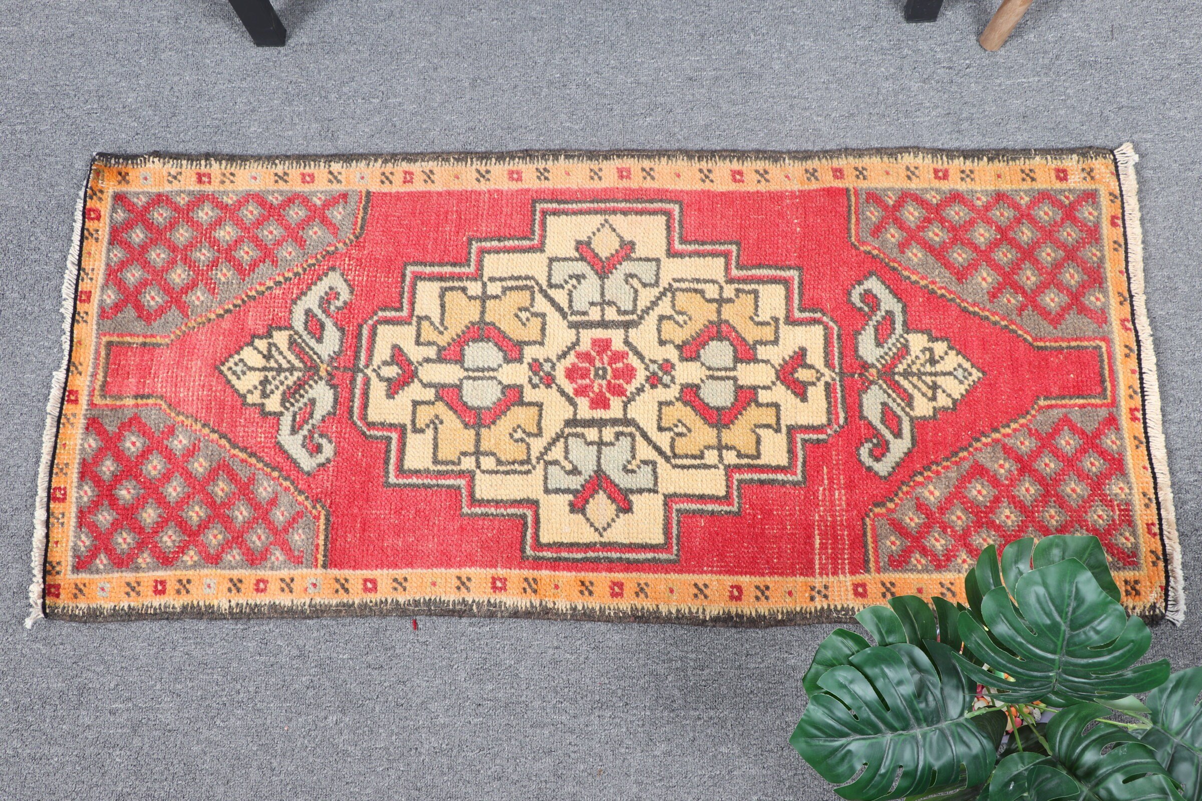 Cool Rugs, Bedroom Rugs, Wall Hanging Rug, Red Floor Rug, Rugs for Bathroom, Turkish Rug, 1.5x3.4 ft Small Rugs, Nursery Rugs, Vintage Rug