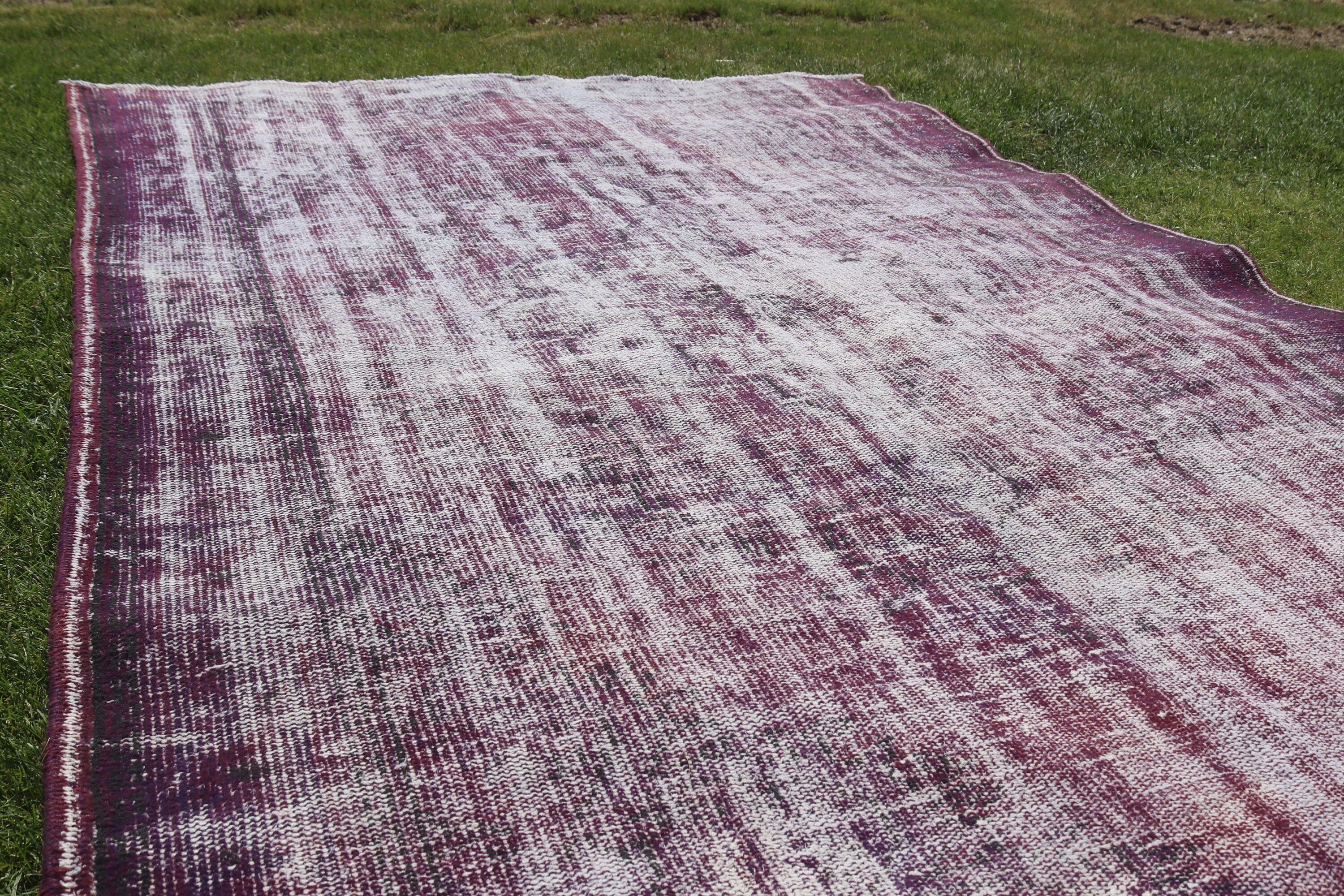 Flatweave Rugs, Vintage Rug, Purple Handwoven Rugs, Large Oushak Rug, Turkish Rugs, Antique Rug, 5.9x8.7 ft Large Rugs, Large Vintage Rug